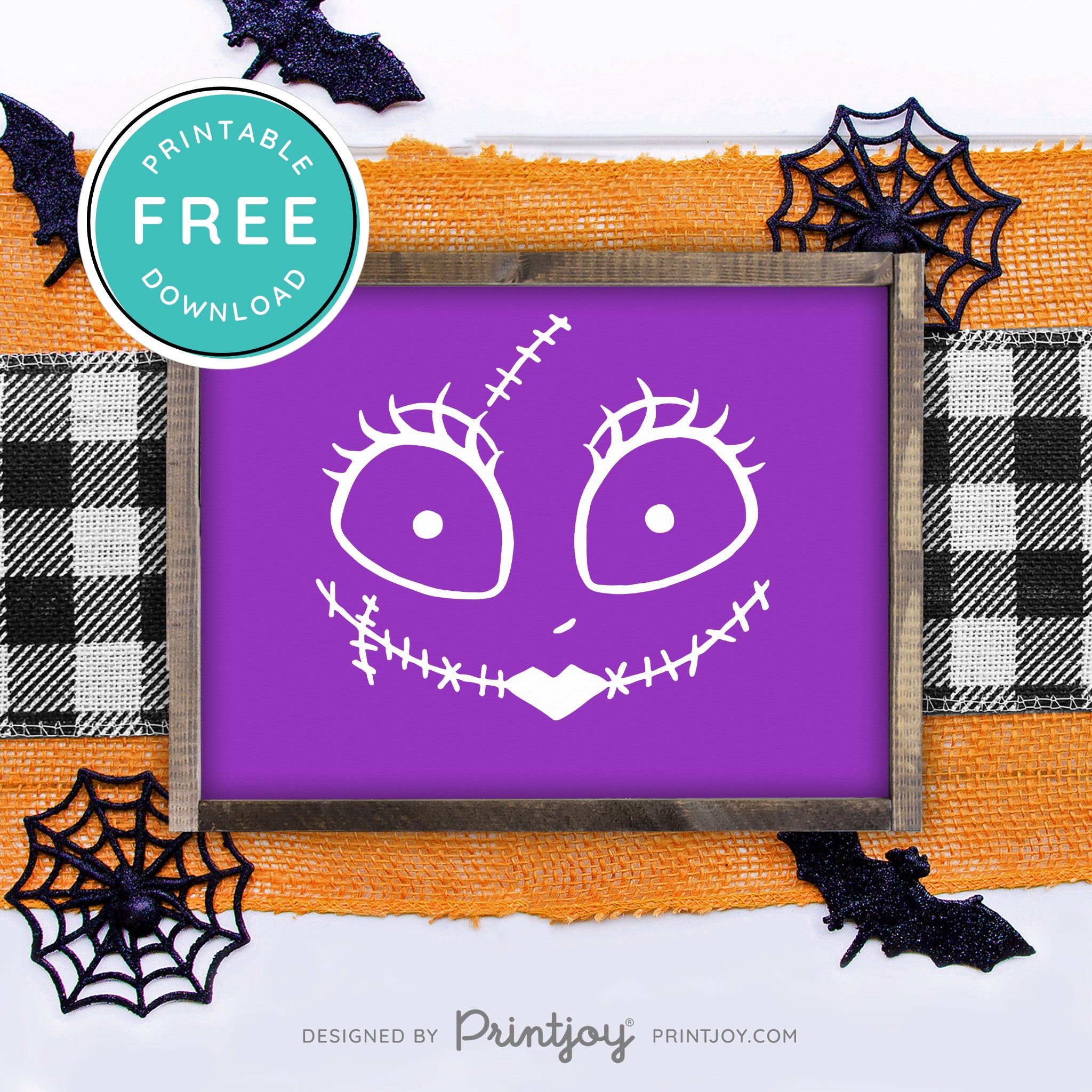 Free Printable Sally Rag Doll Face Nightmare Halloween Wall Art Decor Download - Printjoy