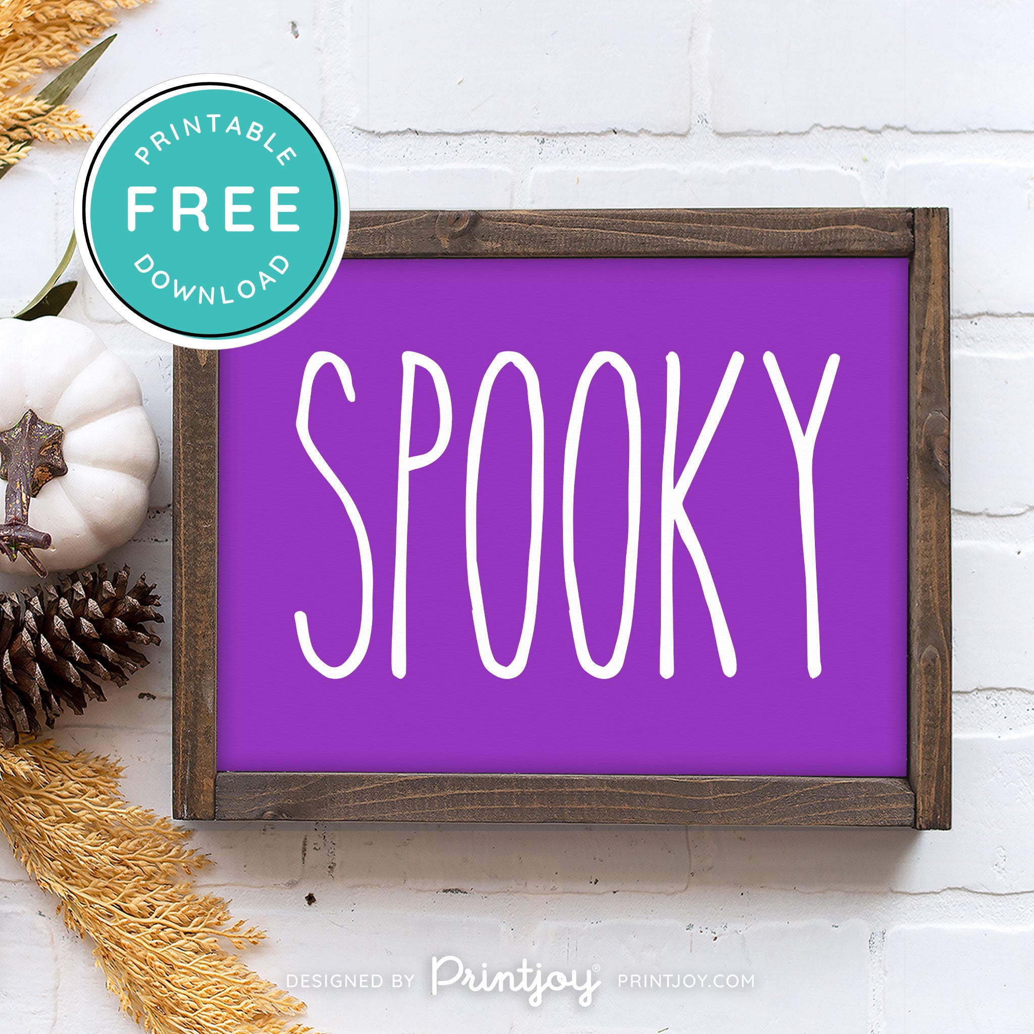 Free Printable Spooky Modern Farmhouse Halloween Wall Art Decor Download - Printjoy