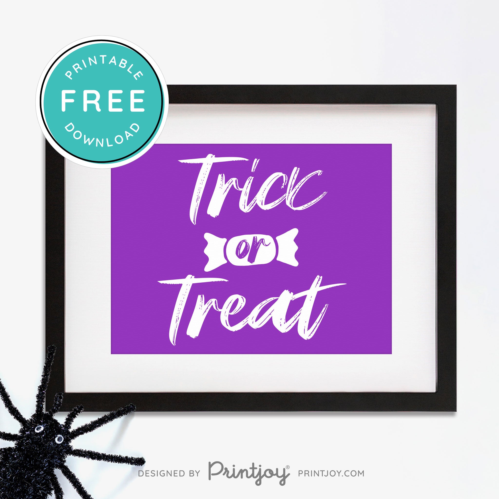 Free Printable Trick Or Treat Candy Halloween Wall Art Decor Download - Printjoy