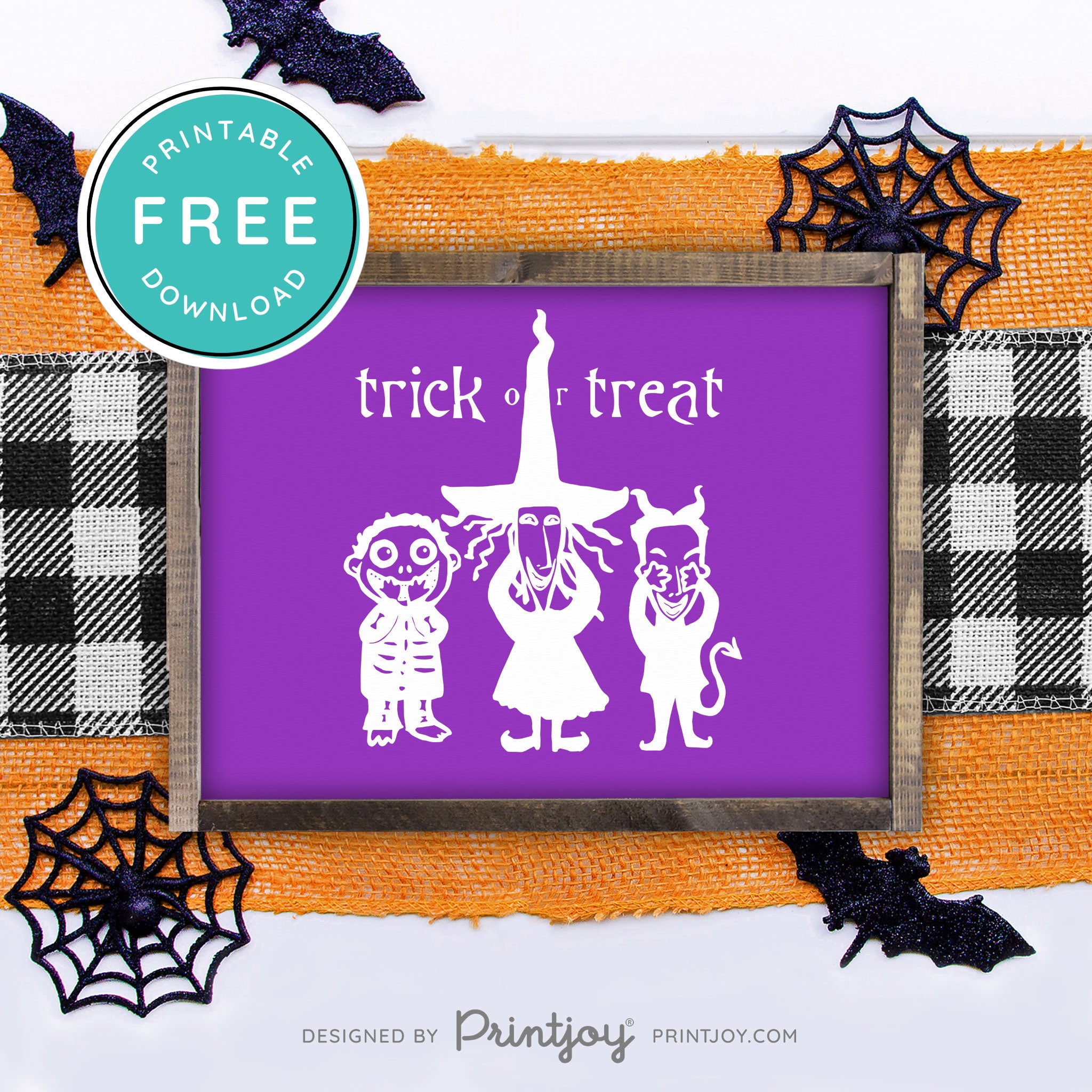 Free Printable Scary Trick Or Treat Kids Nightmare Halloween Wall Art Decor Download - Printjoy