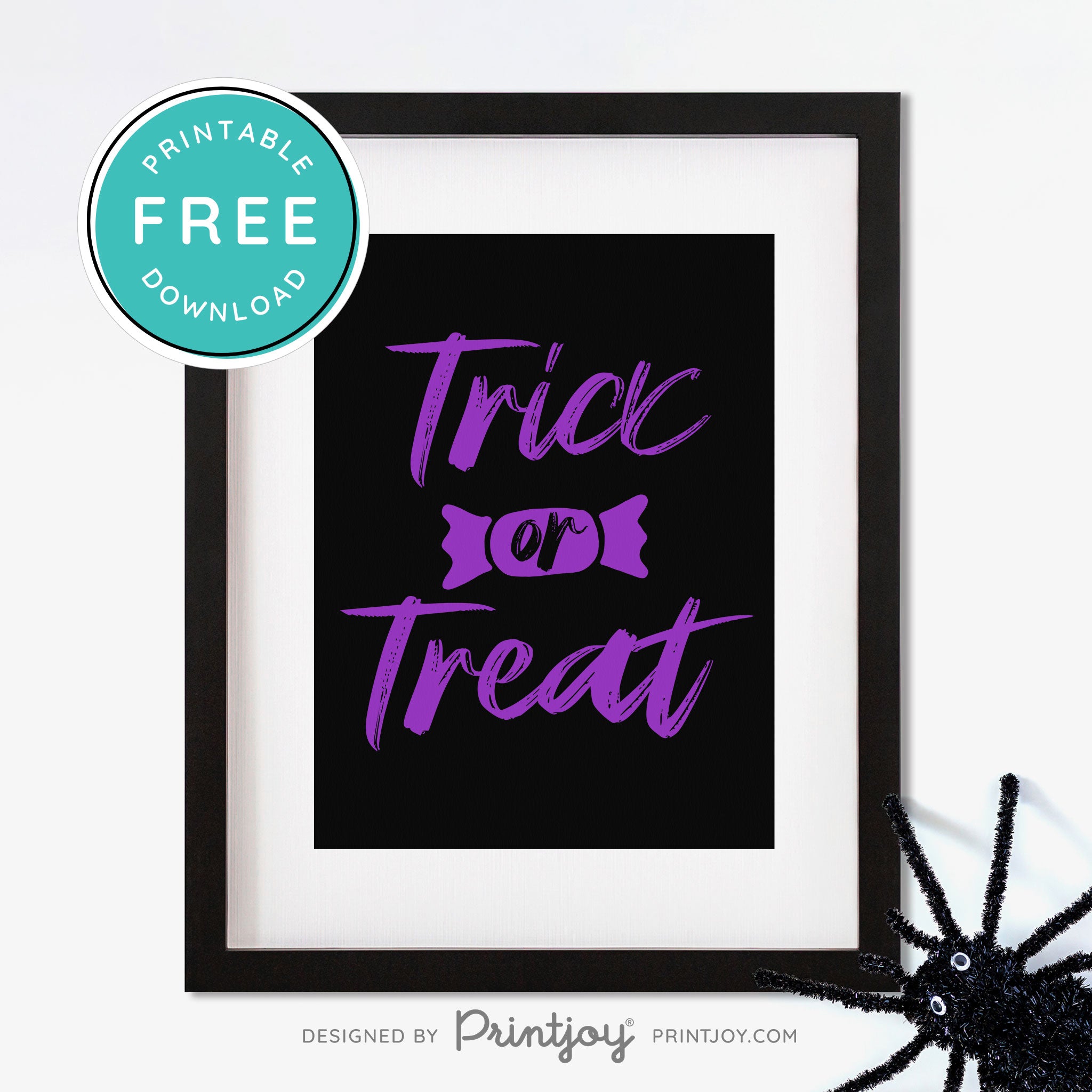 Free Printable Trick Or Treat Candy Halloween Wall Art Decor Download - Printjoy