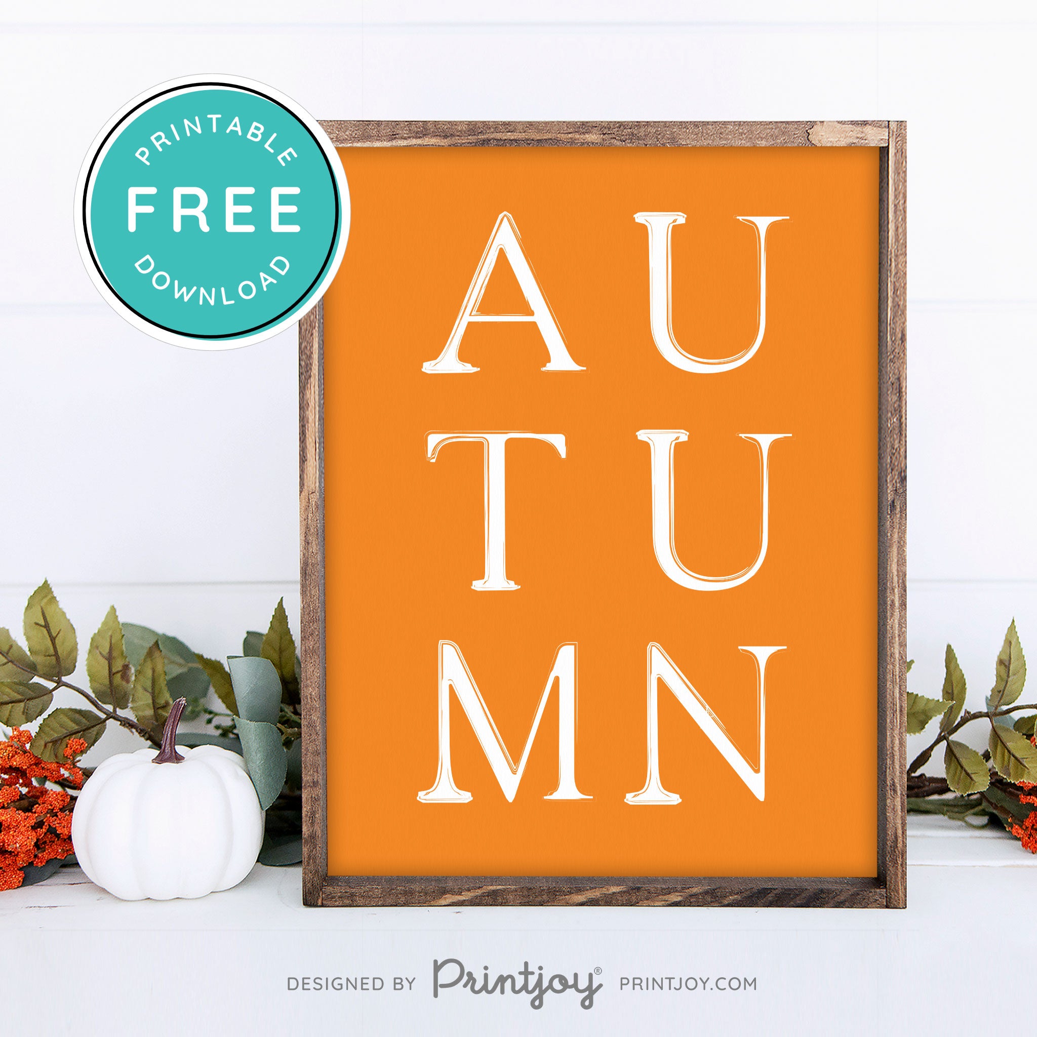 Free Printable Autumn Letters Modern Farmhouse Fall Wall Art Decor Download - Printjoy