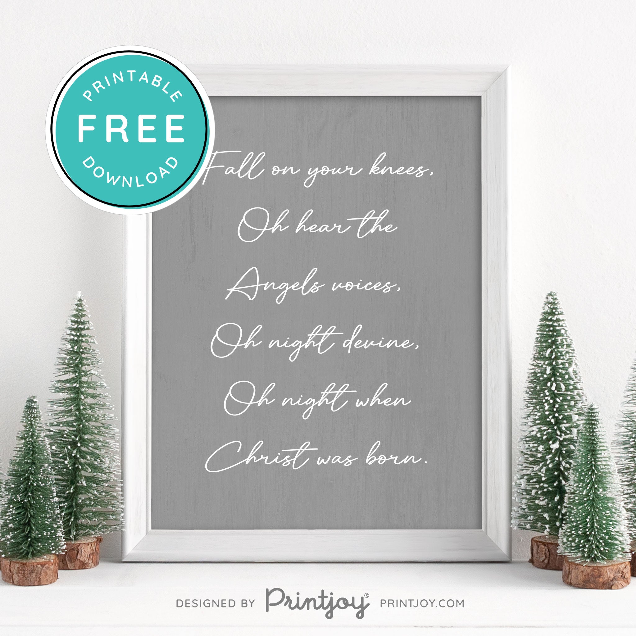 Free Printable Oh Hear The Angels Voices Christmas Wall Art Decor Download - Printjoy