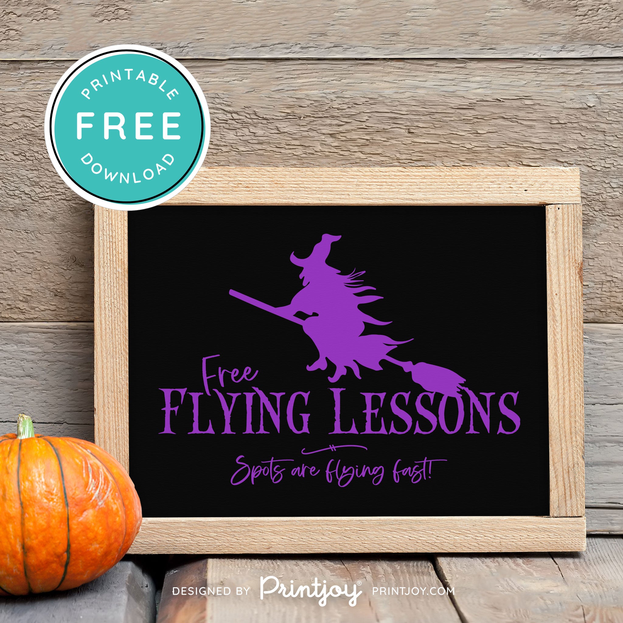 Free Printable Broom Flying Lessons Witch Halloween Wall Art Decor Download - Printjoy