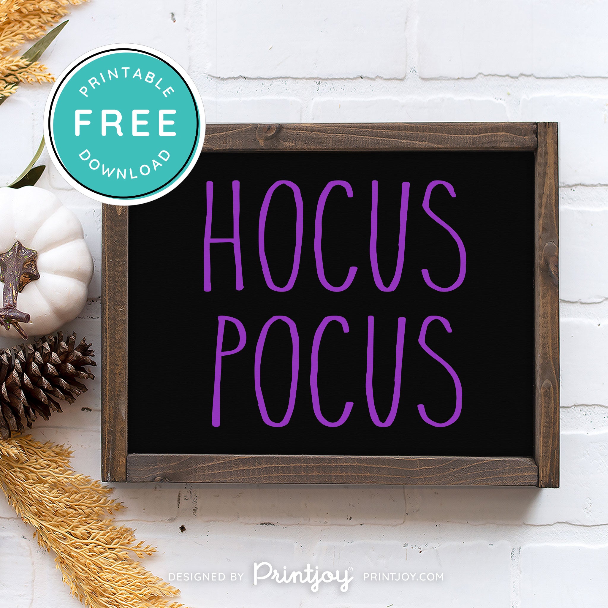 Free Printable Hocus Pocus Modern Farmhouse Halloween Wall Art Decor Download - Printjoy