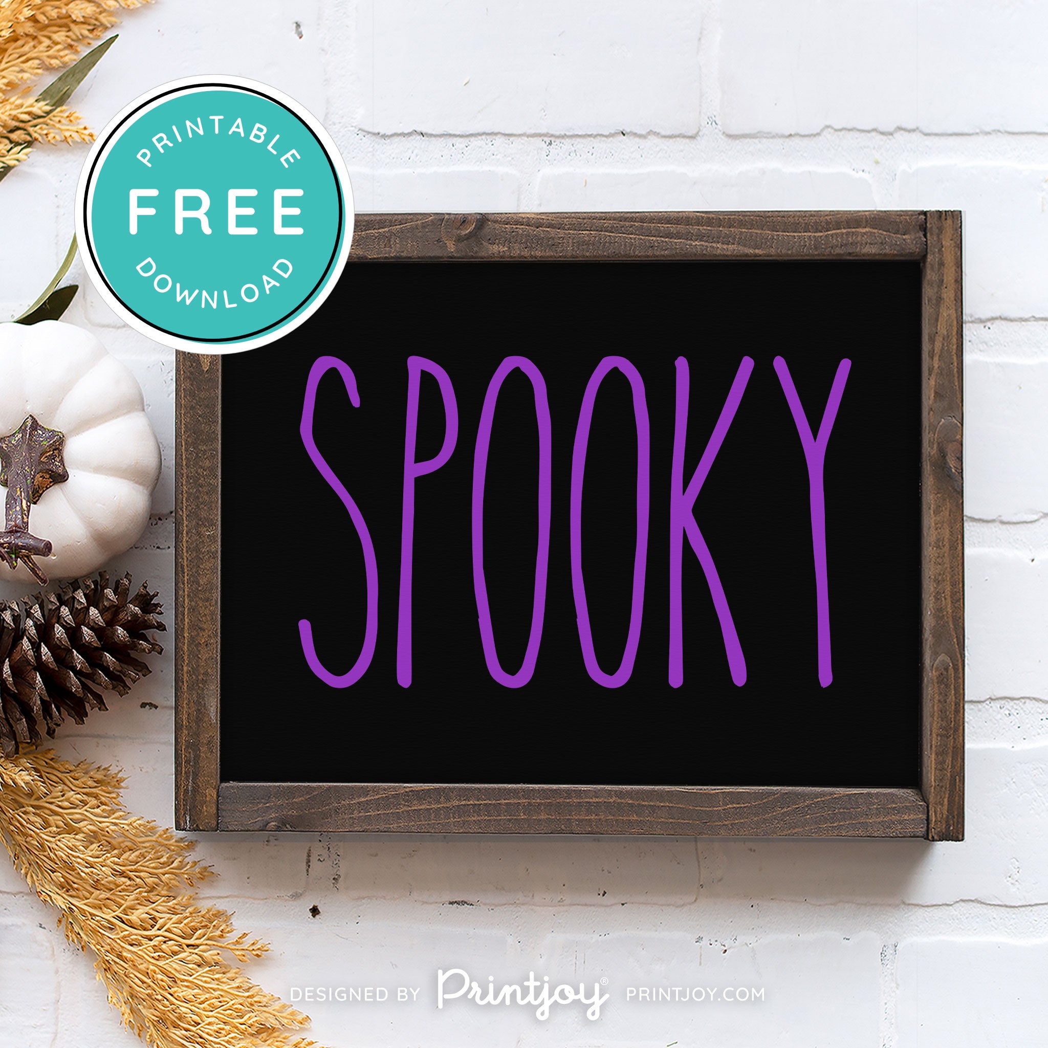 Free Printable Spooky Modern Farmhouse Halloween Wall Art Decor Download - Printjoy