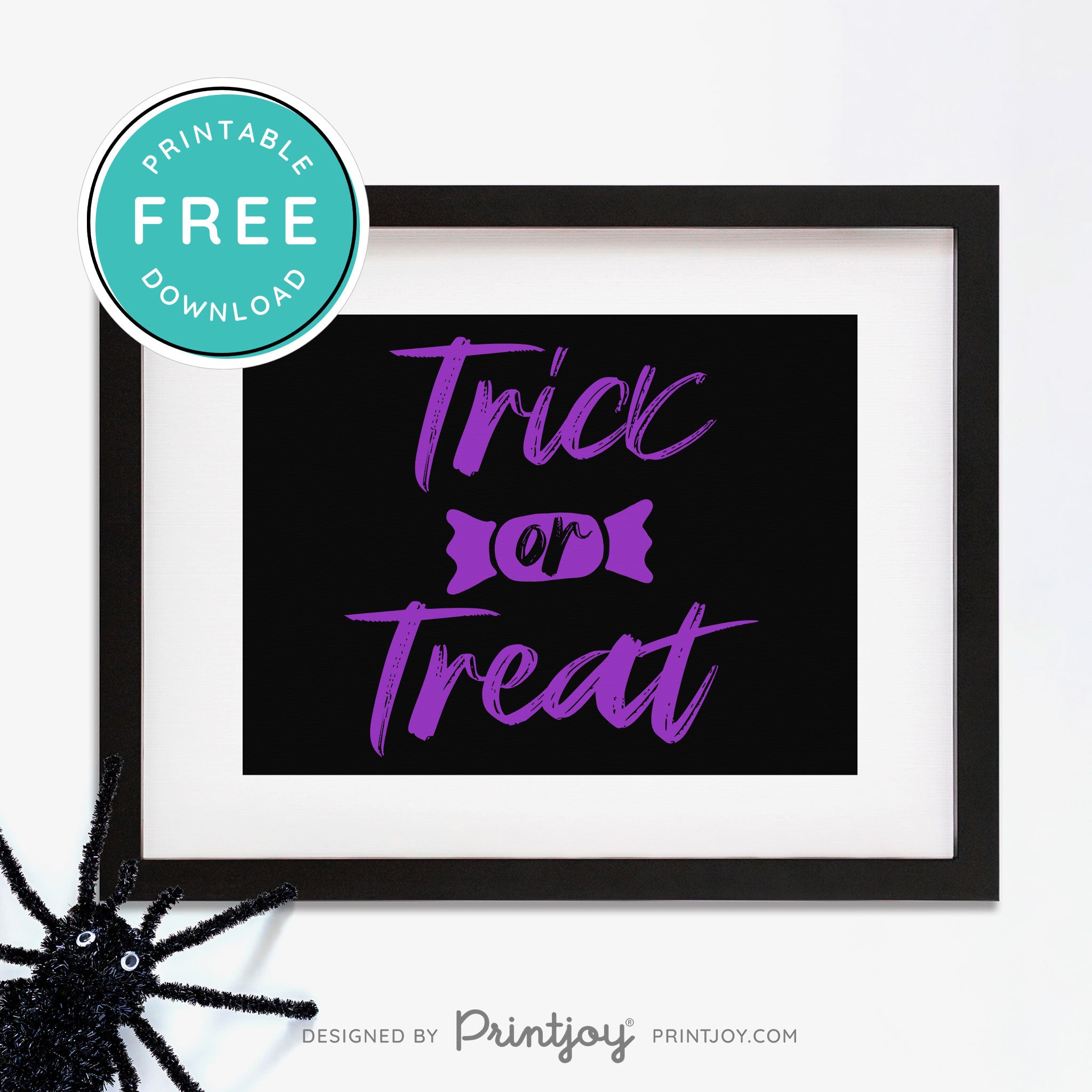 Free Printable Trick Or Treat Candy Halloween Wall Art Decor Download - Printjoy