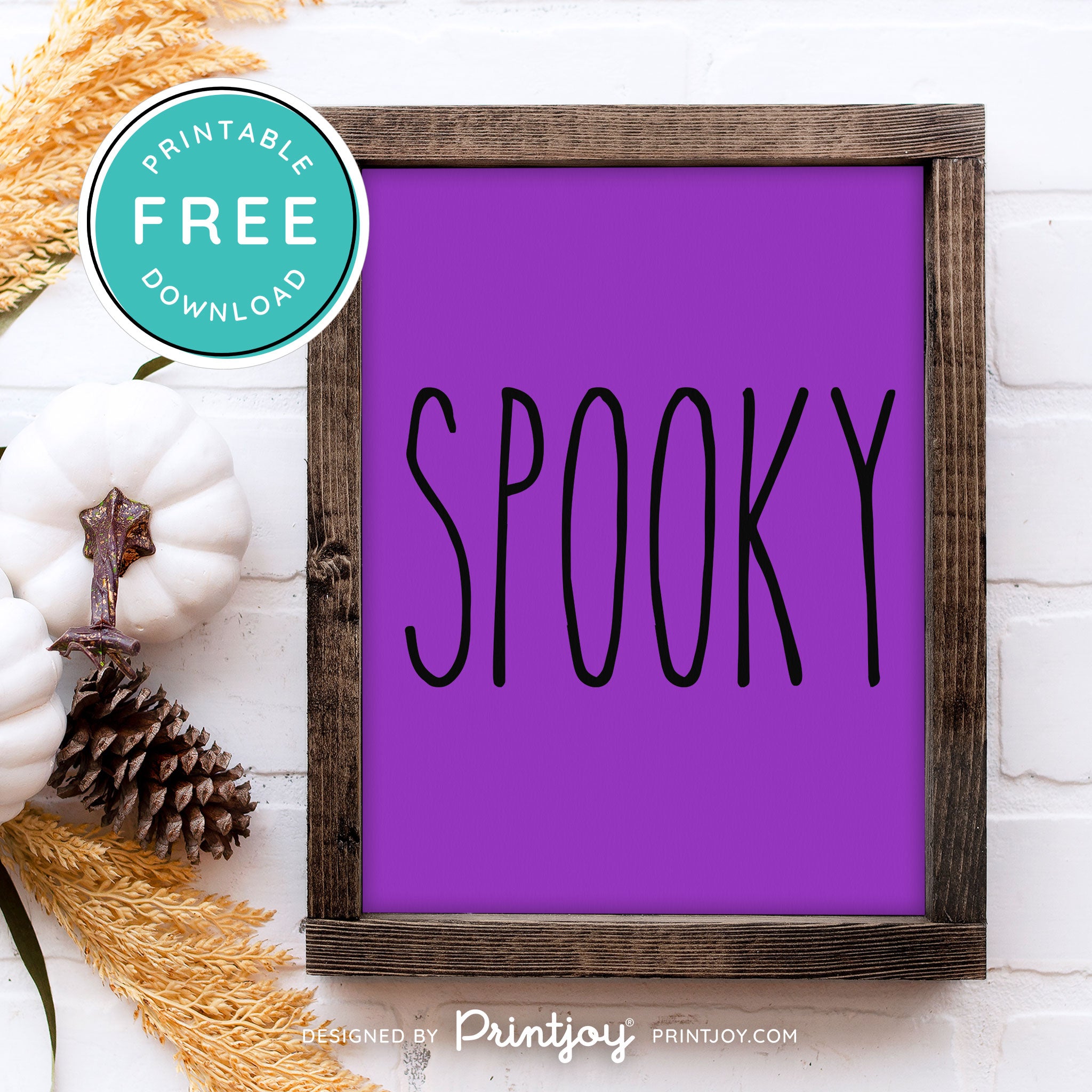 Free Printable Spooky Modern Farmhouse Halloween Wall Art Decor Download - Printjoy