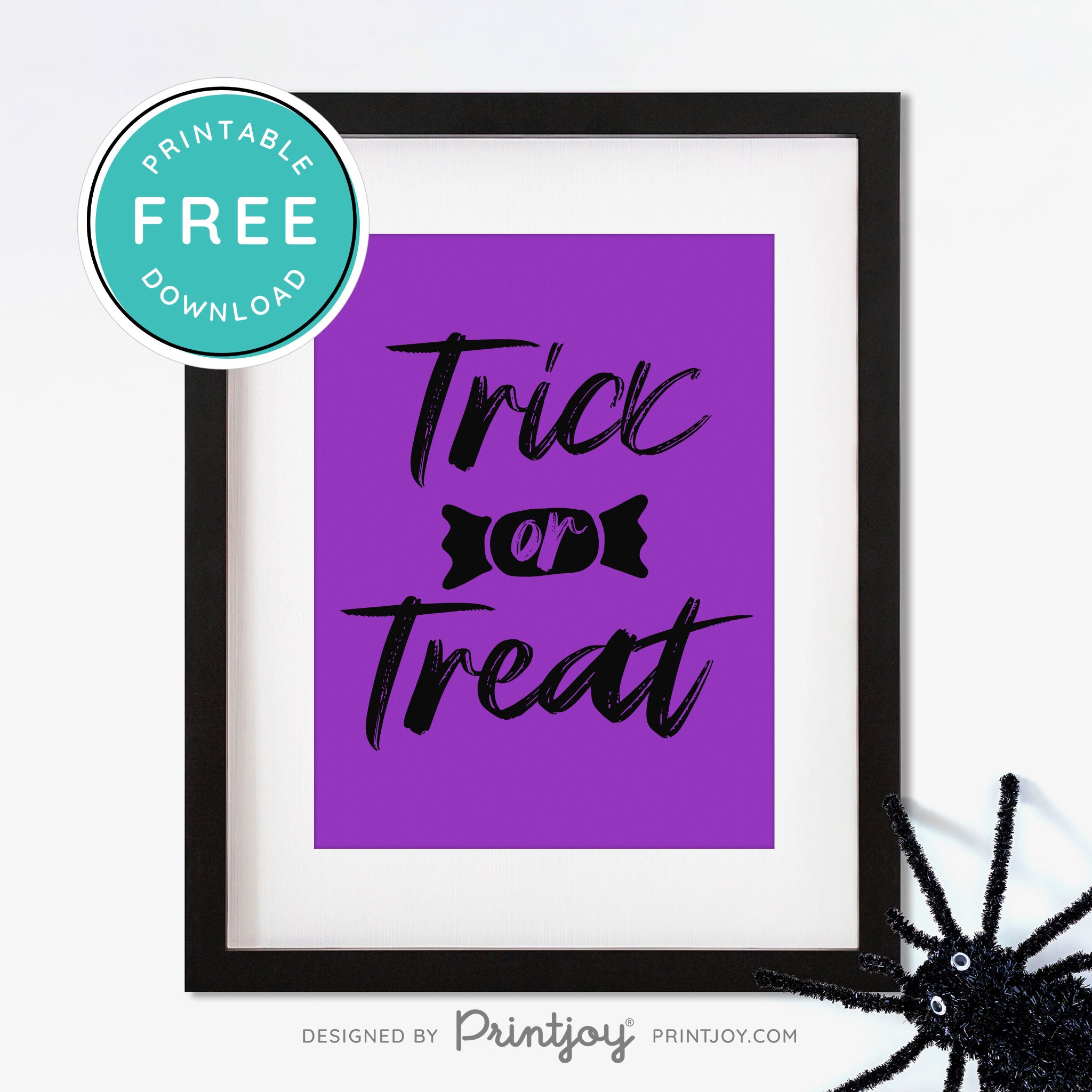 Free Printable Trick Or Treat Candy Halloween Wall Art Decor Download - Printjoy