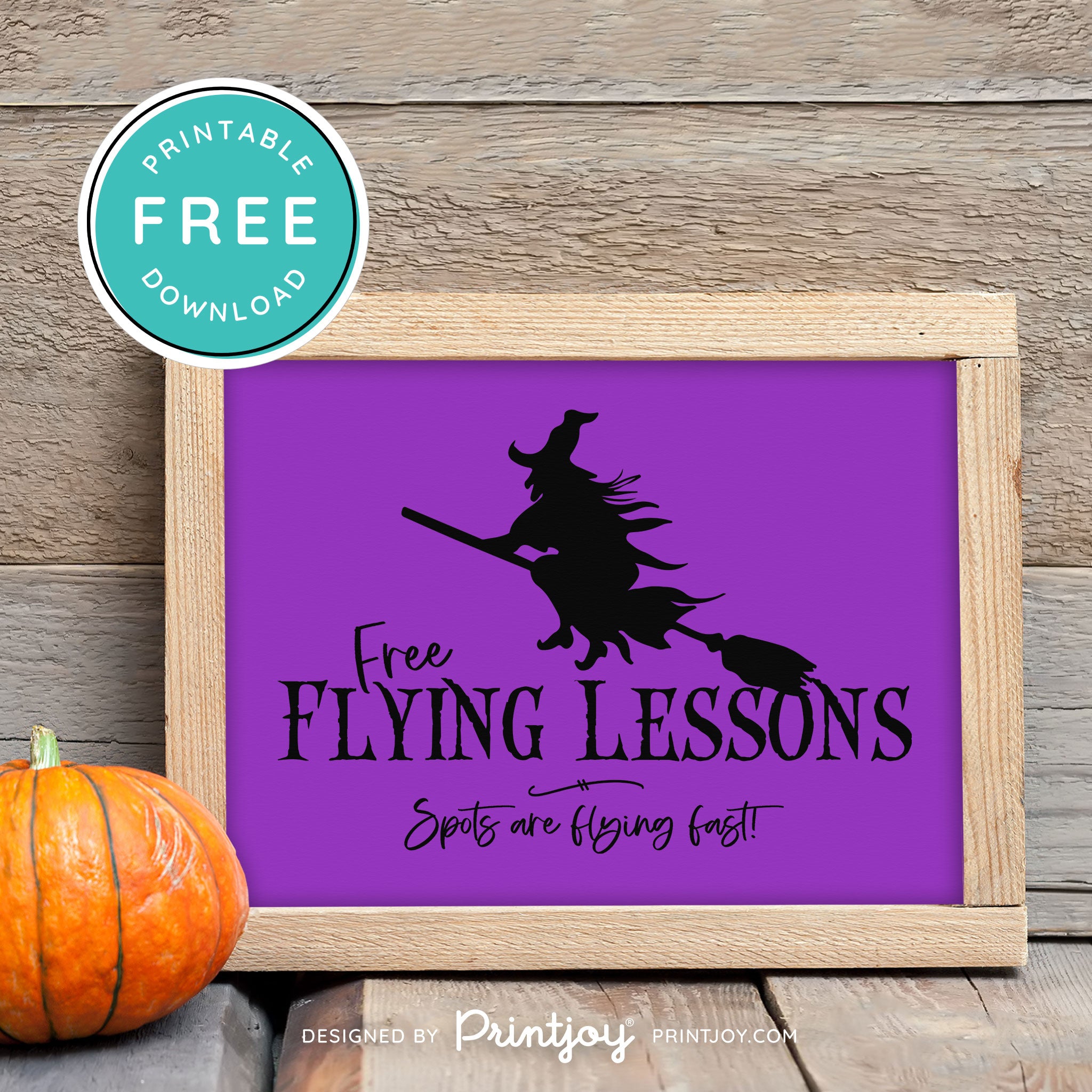 Free Printable Broom Flying Lessons Witch Halloween Wall Art Decor Download - Printjoy