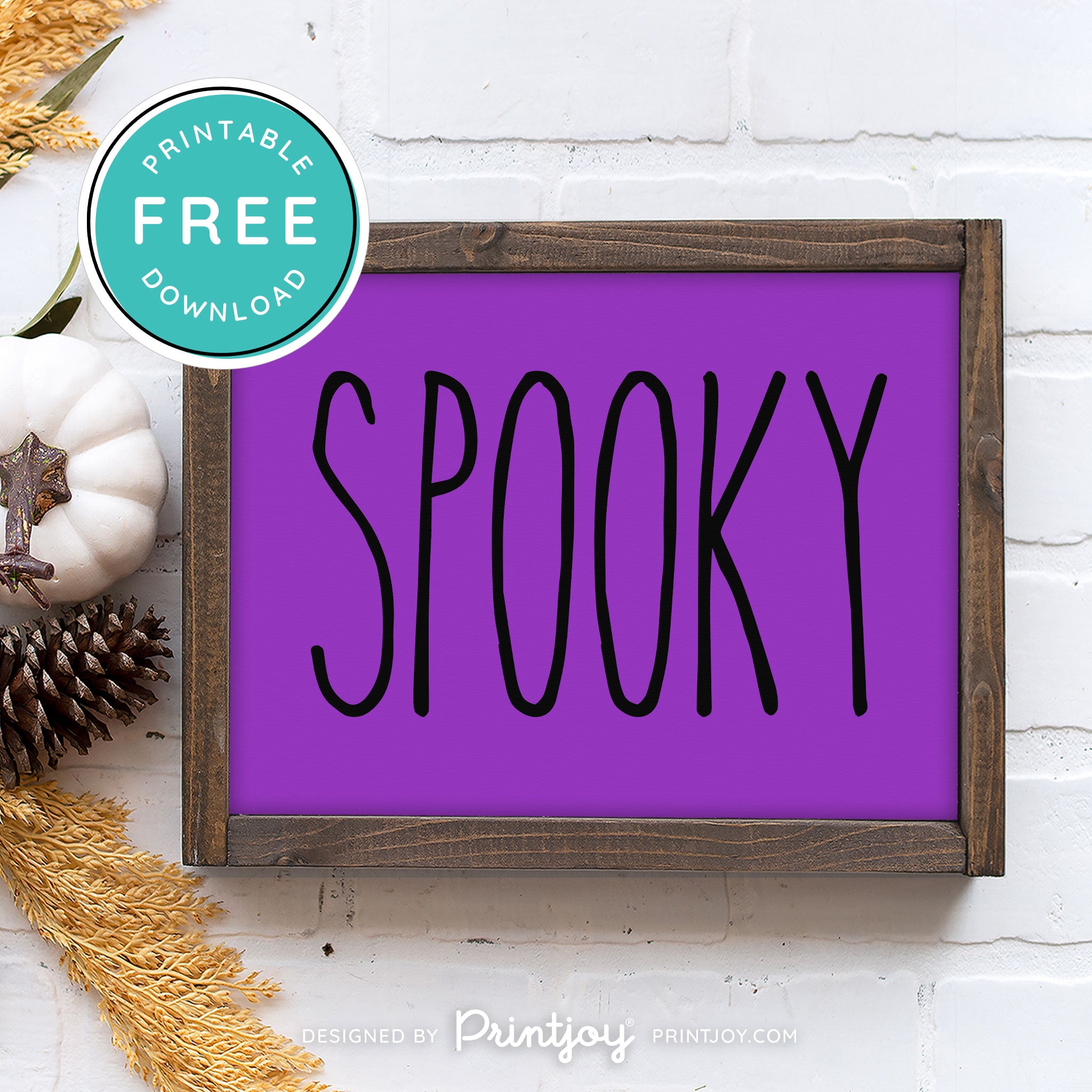 Free Printable Spooky Modern Farmhouse Halloween Wall Art Decor Download - Printjoy