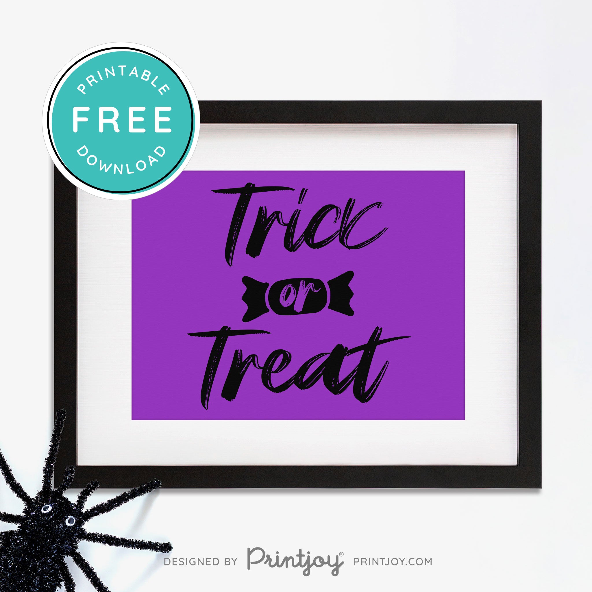 Free Printable Trick Or Treat Candy Halloween Wall Art Decor Download - Printjoy