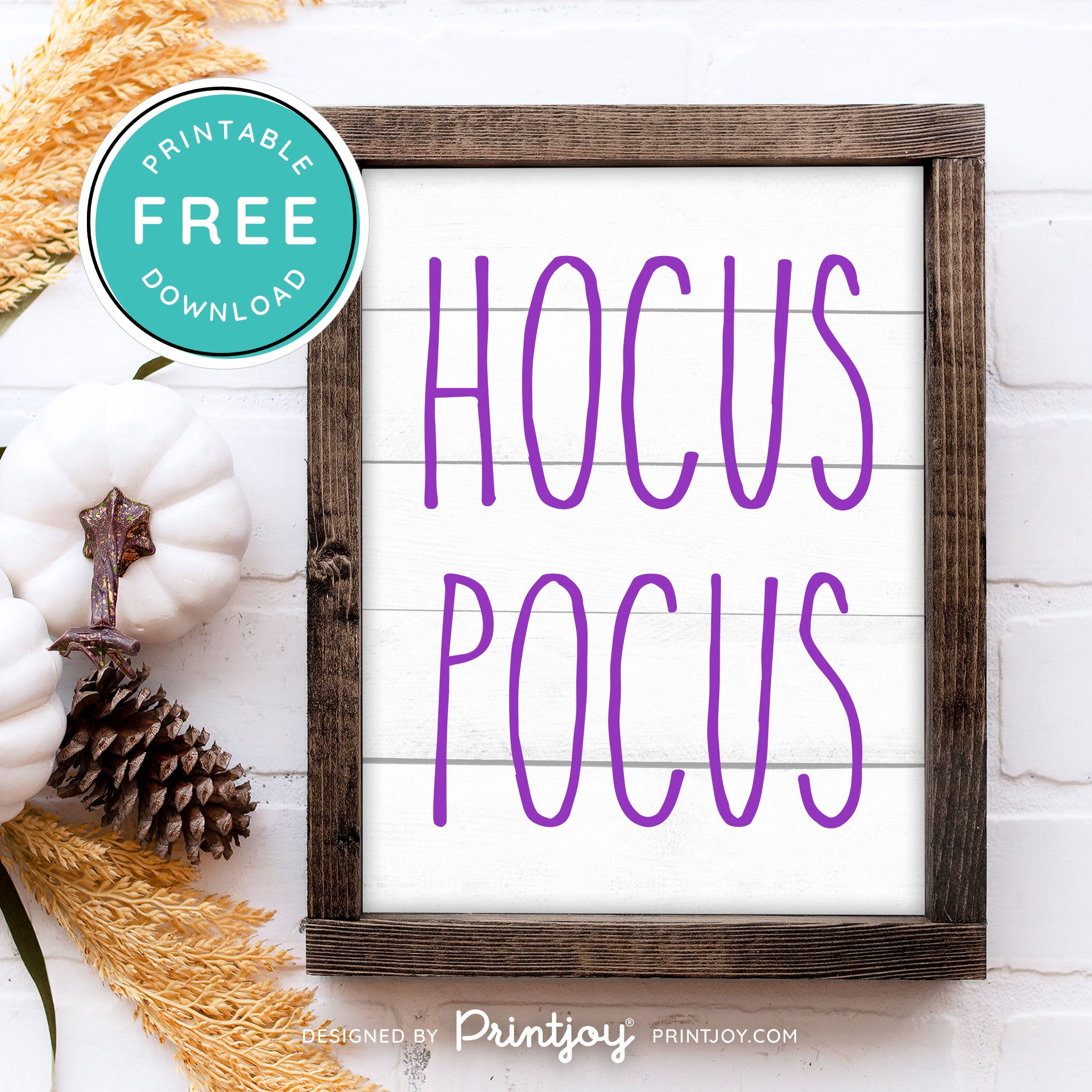 Free Printable Hocus Pocus Modern Farmhouse Halloween Wall Art Decor Download - Printjoy