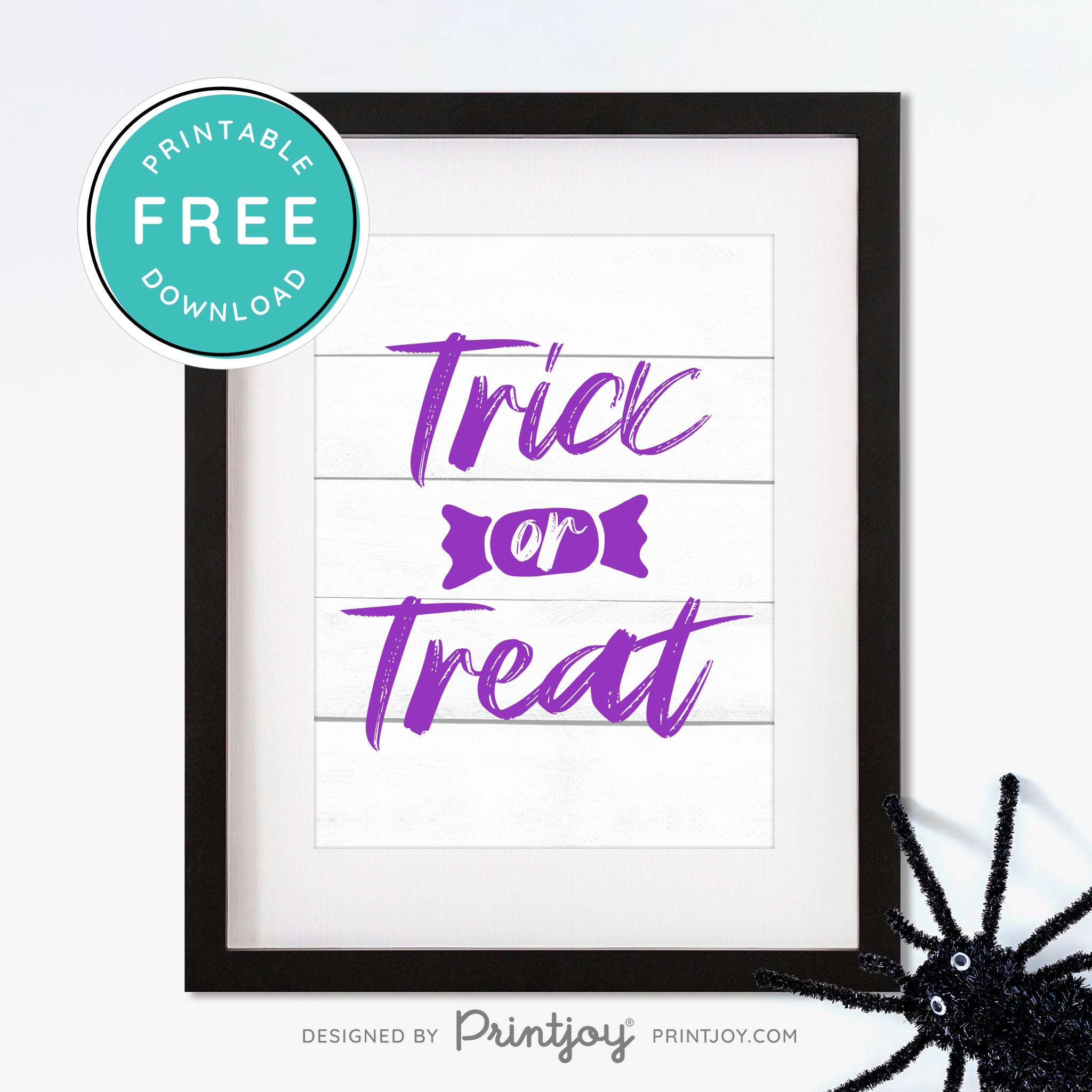 Free Printable Trick Or Treat Candy Halloween Wall Art Decor Download - Printjoy