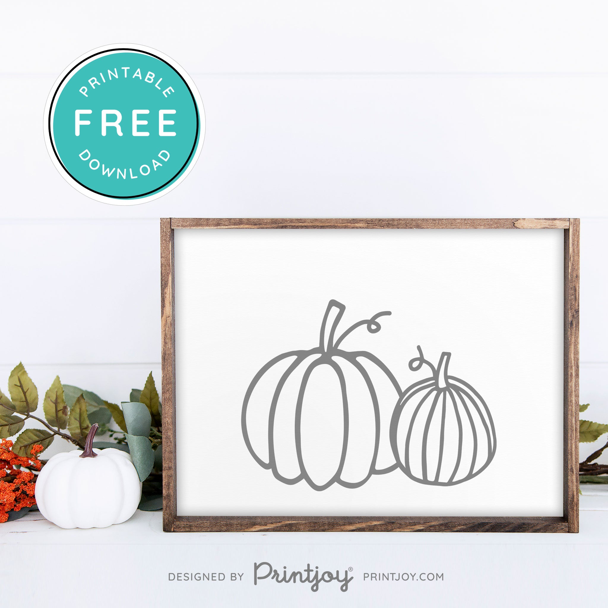 Free Printable Pumpkins Modern Farmhouse Fall Wall Art Decor Download - Printjoy