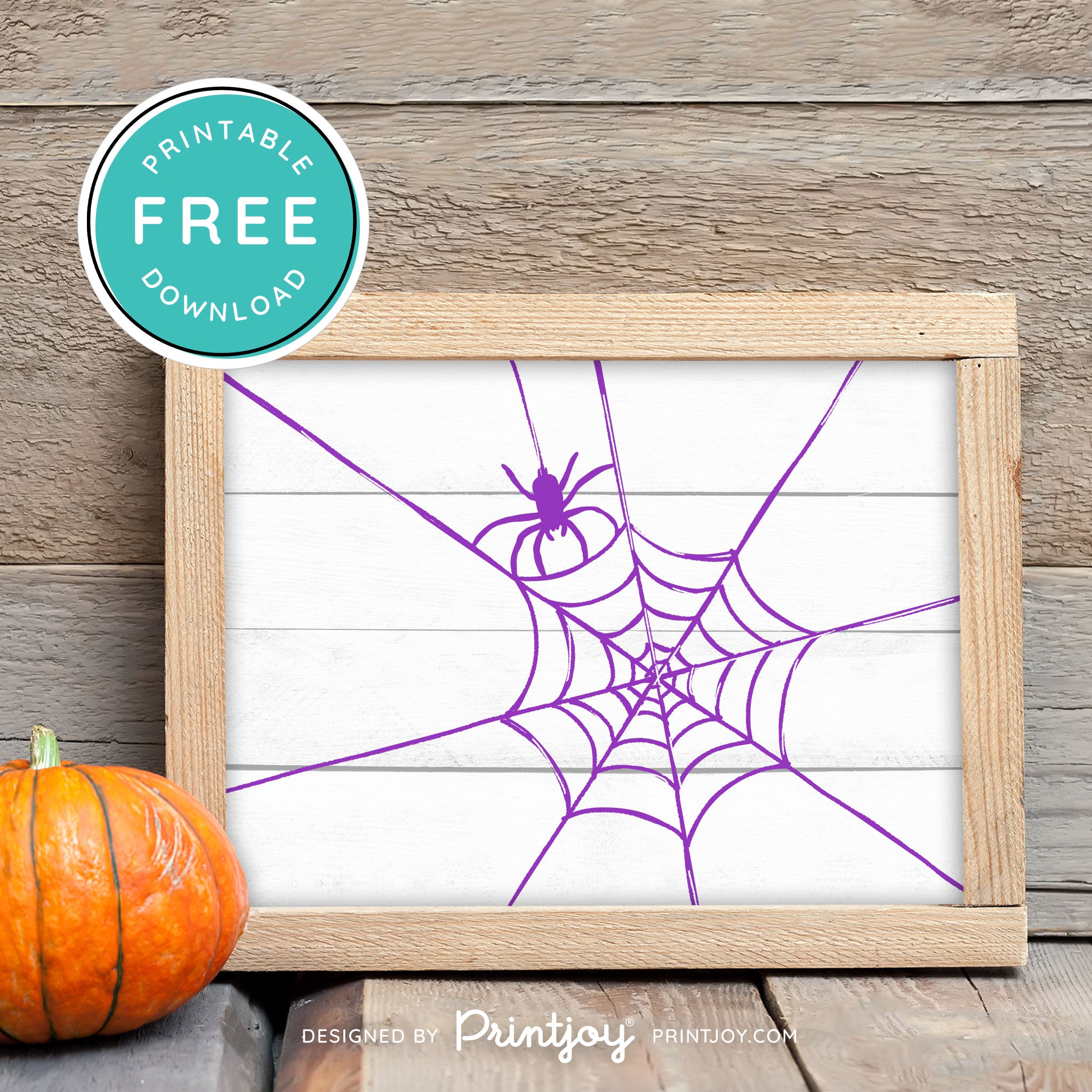 Free Printable Creepy Spider Web Halloween Wall Art Decor Download - Printjoy