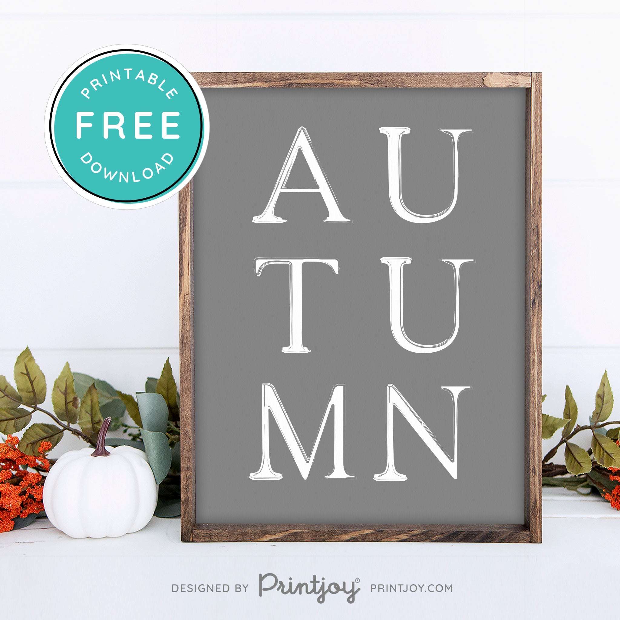 Free Printable Autumn Letters Modern Farmhouse Fall Wall Art Decor Download - Printjoy