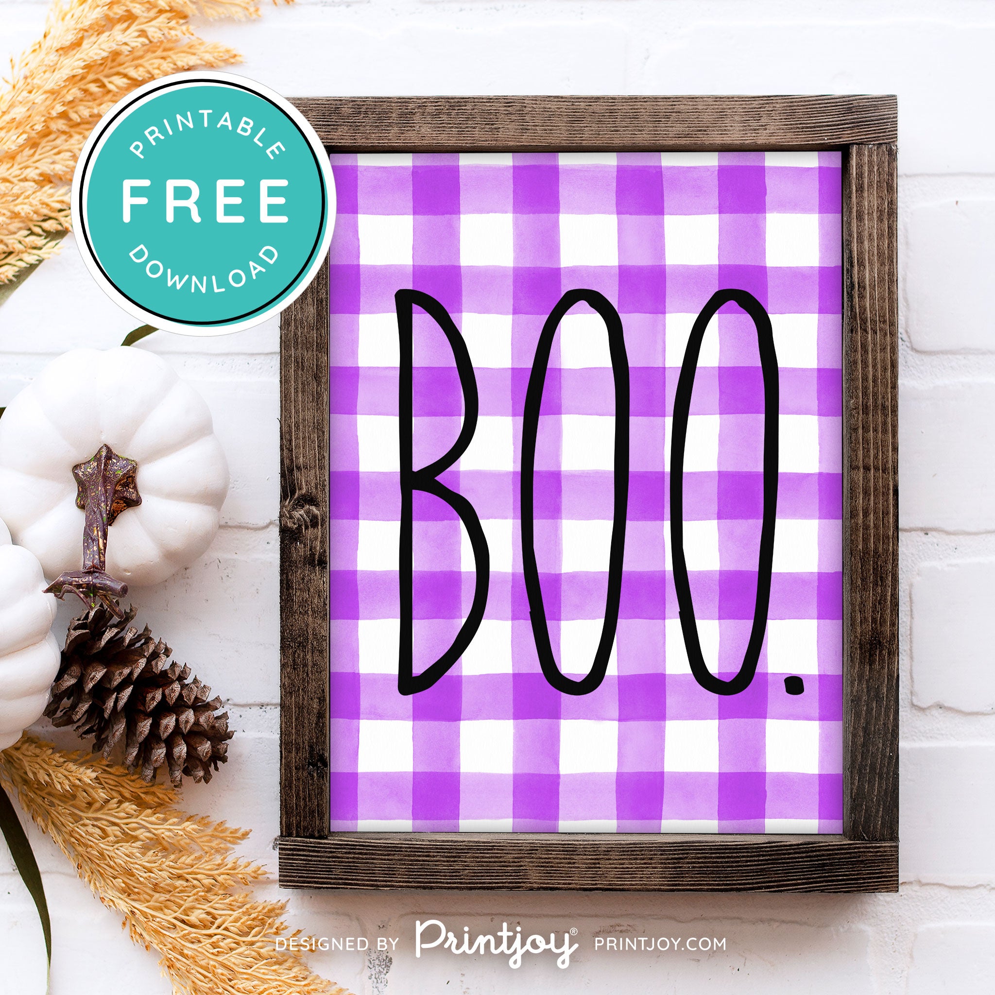 Free Printable Boo Modern Farmhouse Halloween Wall Art Decor Download - Printjoy