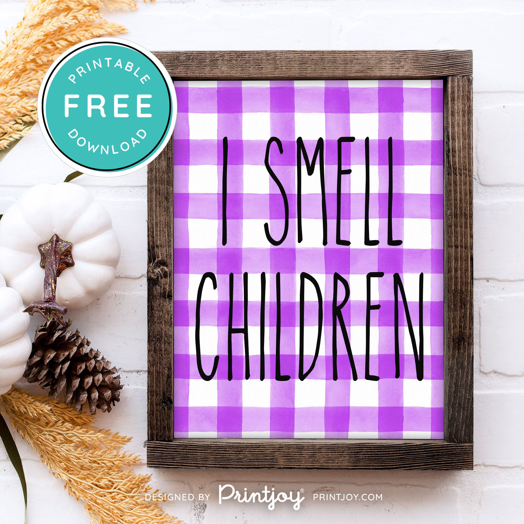 Free Printable I Smell Children Hocus Pocus Modern Farmhouse Halloween Wall Art Decor Download - Printjoy