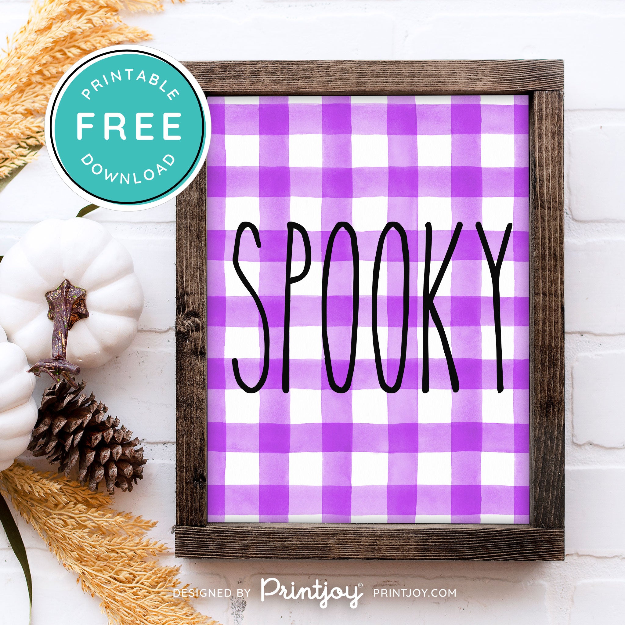 Free Printable Spooky Modern Farmhouse Halloween Wall Art Decor Download - Printjoy