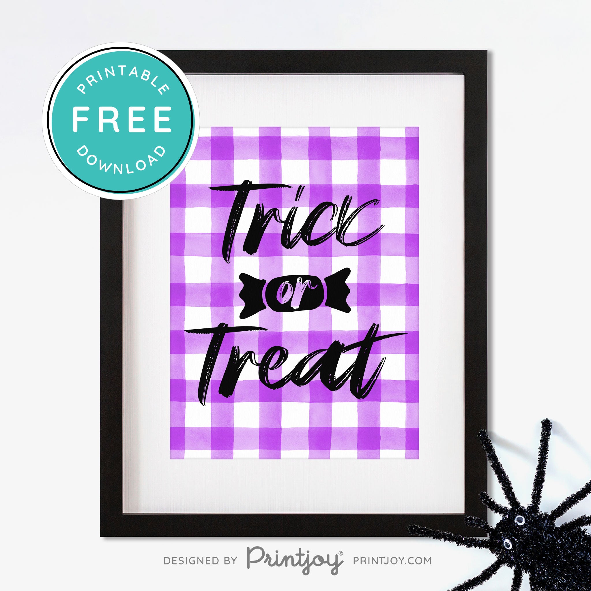 Free Printable Trick Or Treat Candy Halloween Wall Art Decor Download - Printjoy