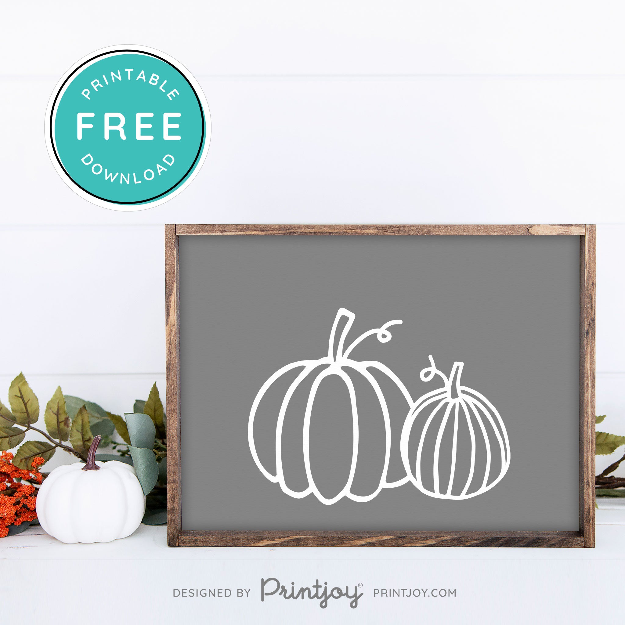 Free Printable Pumpkins Modern Farmhouse Fall Wall Art Decor Download - Printjoy