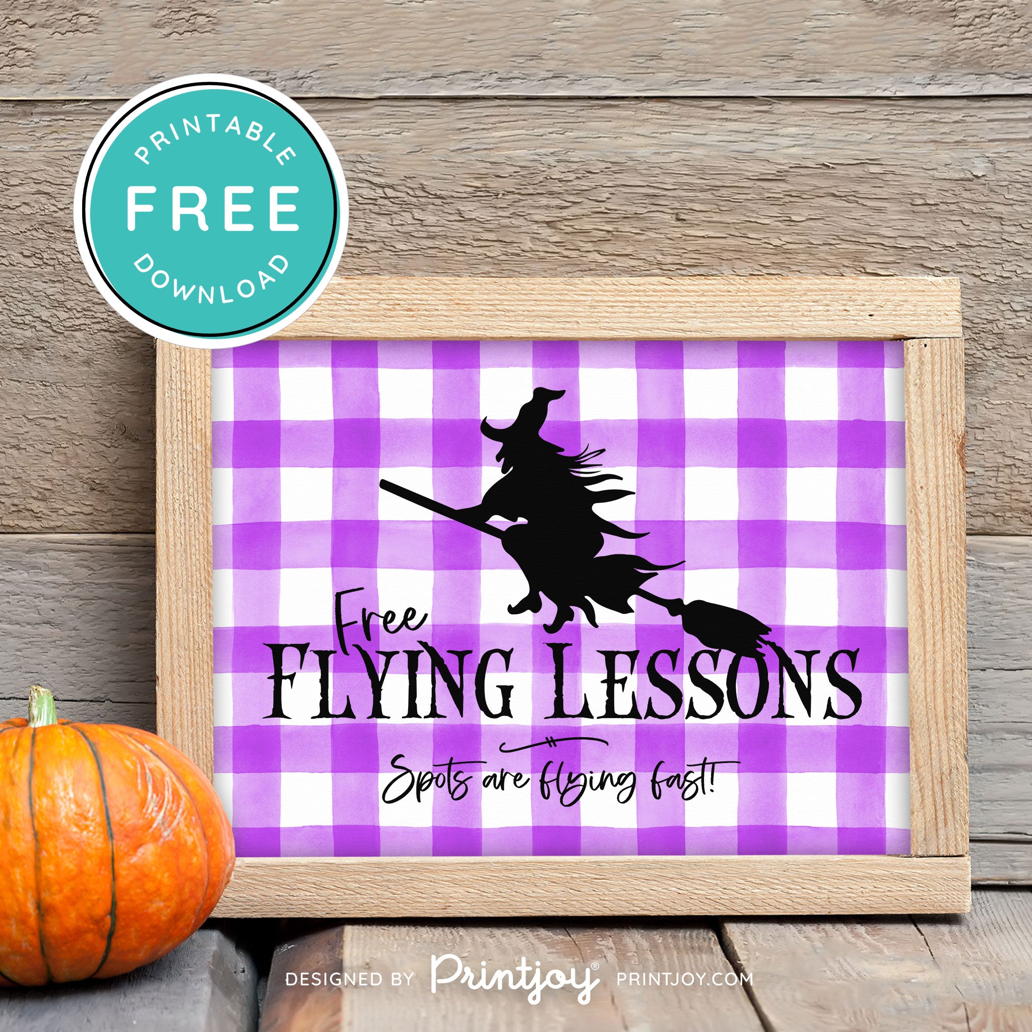 Free Printable Broom Flying Lessons Witch Halloween Wall Art Decor Download - Printjoy