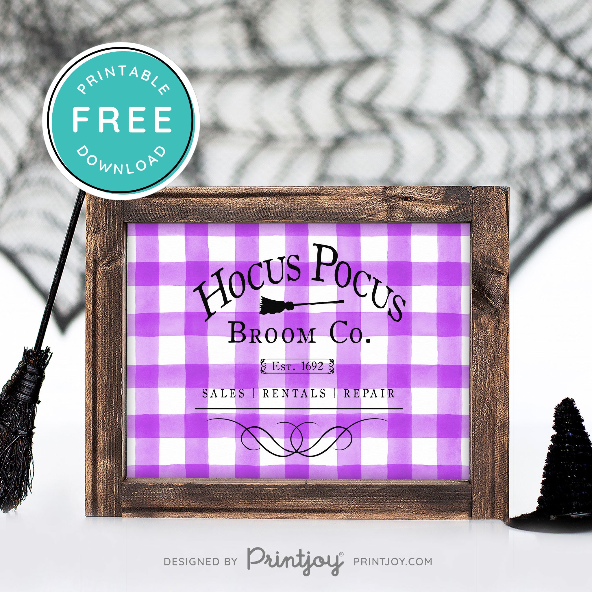 Free Printable Hocus Pocus Broom Co Halloween Wall Art Decor Download - Printjoy