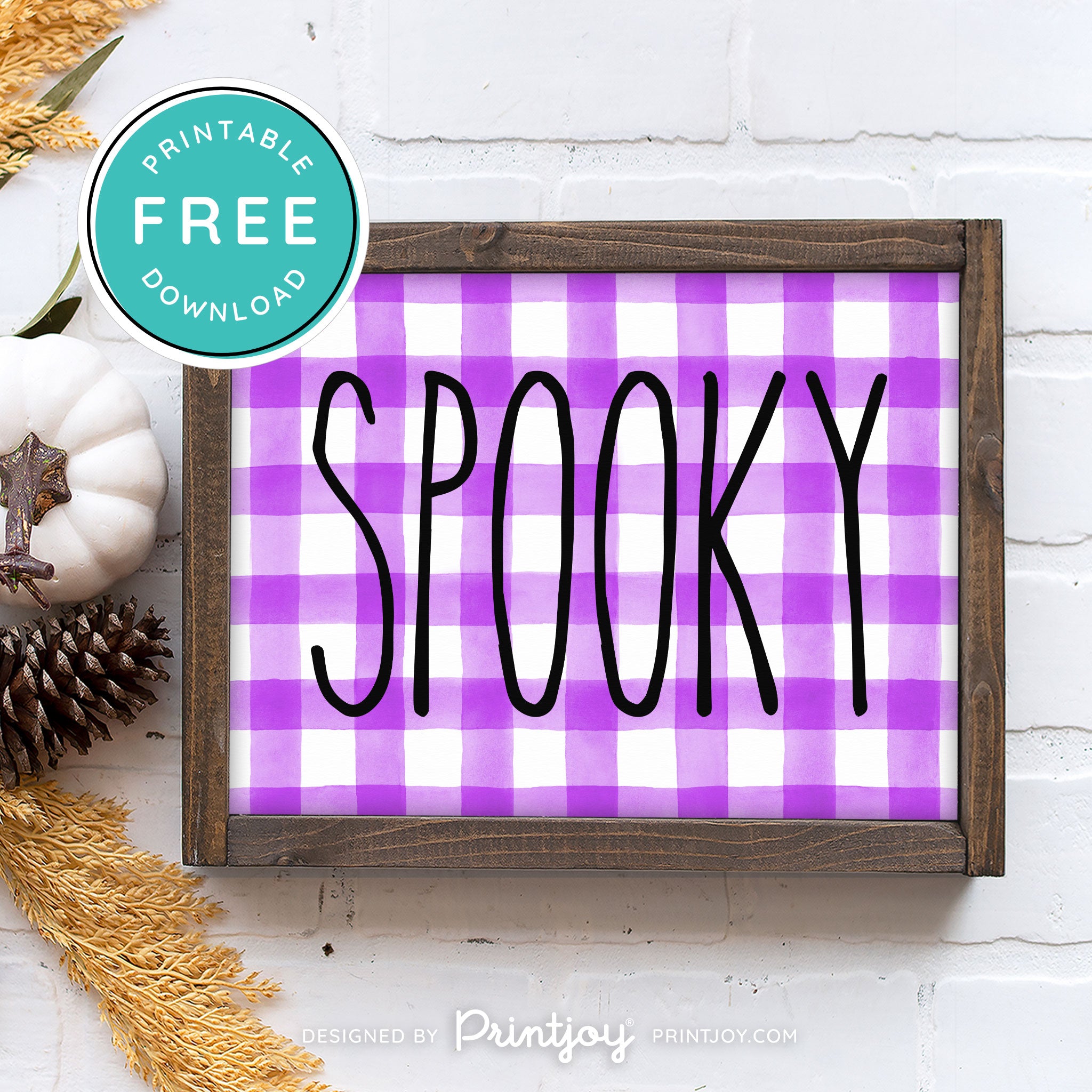 Free Printable Spooky Modern Farmhouse Halloween Wall Art Decor Download - Printjoy