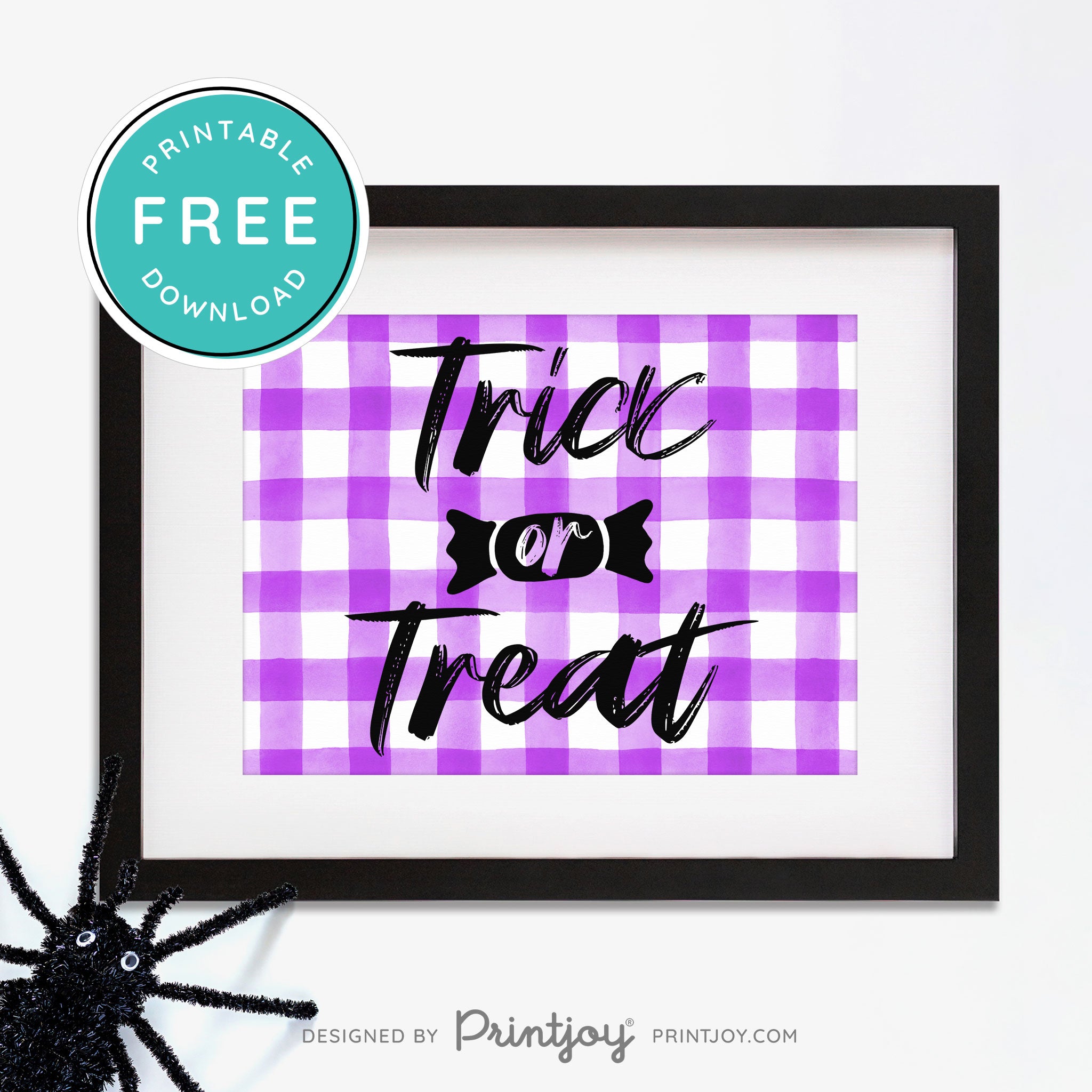 Free Printable Trick Or Treat Candy Halloween Wall Art Decor Download - Printjoy