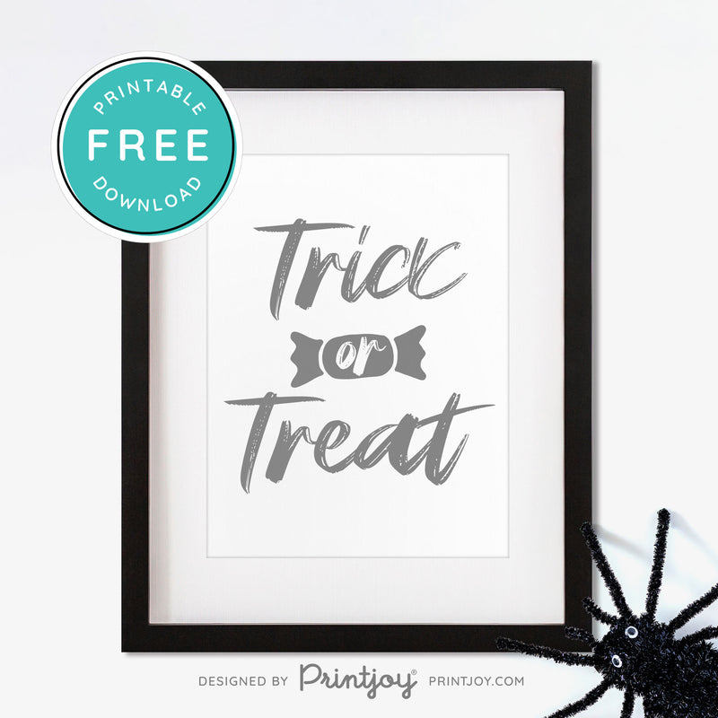 Free Printable Trick Or Treat Candy Halloween Wall Art Decor Download - Printjoy
