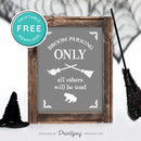 Free Printable Broom Parking Only All Others Will Be Toad Halloween Wall Art Decor Download - Printjoy