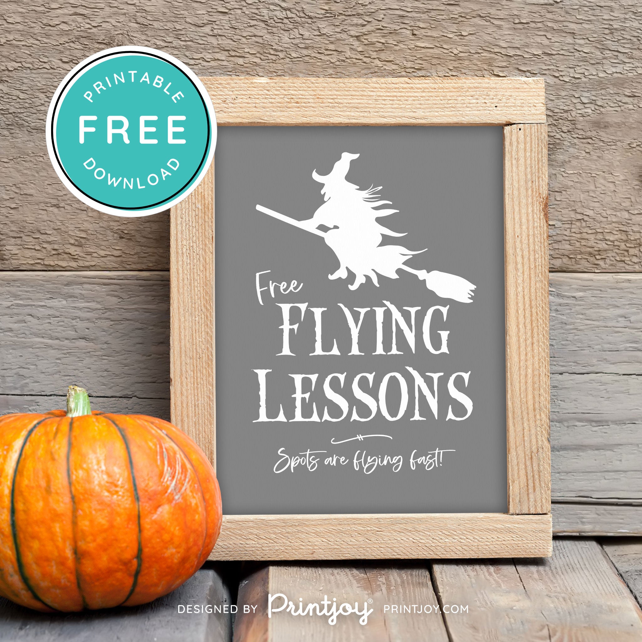 Free Printable Broom Flying Lessons Witch Halloween Wall Art Decor Download - Printjoy