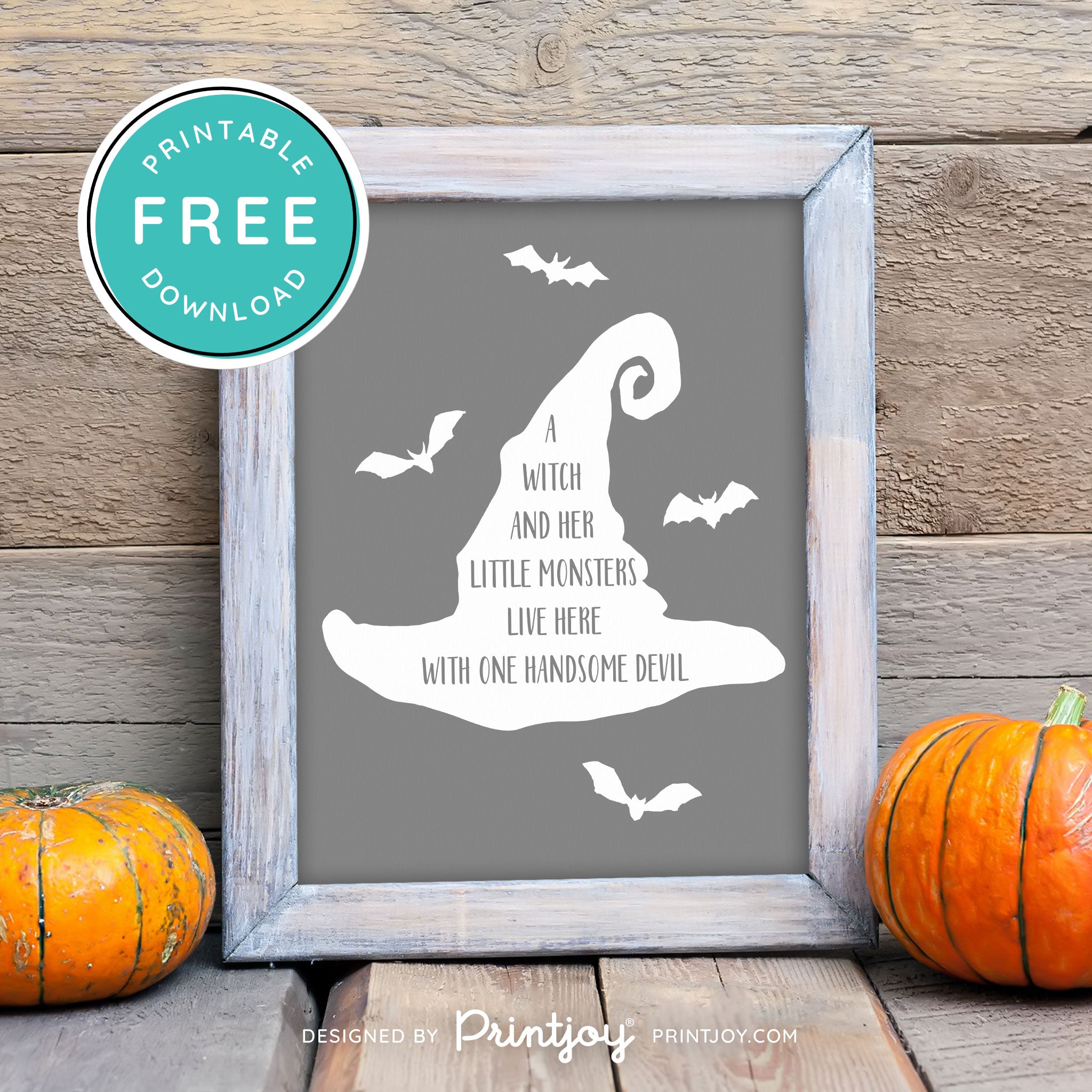 Free Printable Fun Family Halloween Wall Art Decor Download - Printjoy