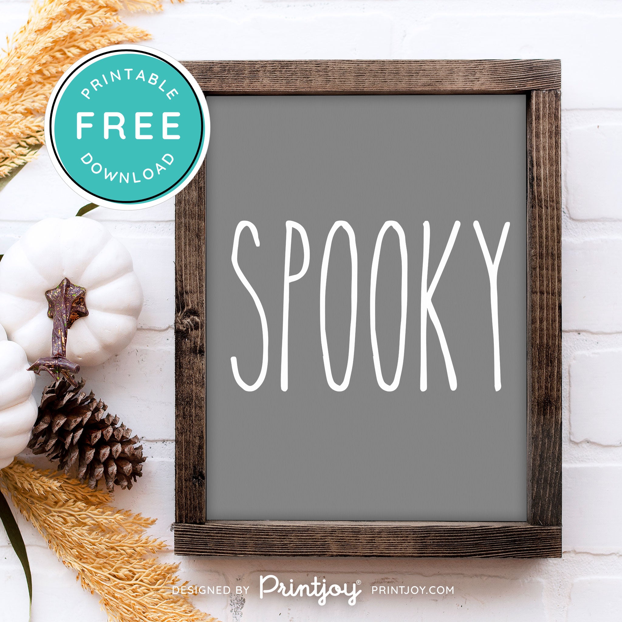 Free Printable Spooky Modern Farmhouse Halloween Wall Art Decor Download - Printjoy