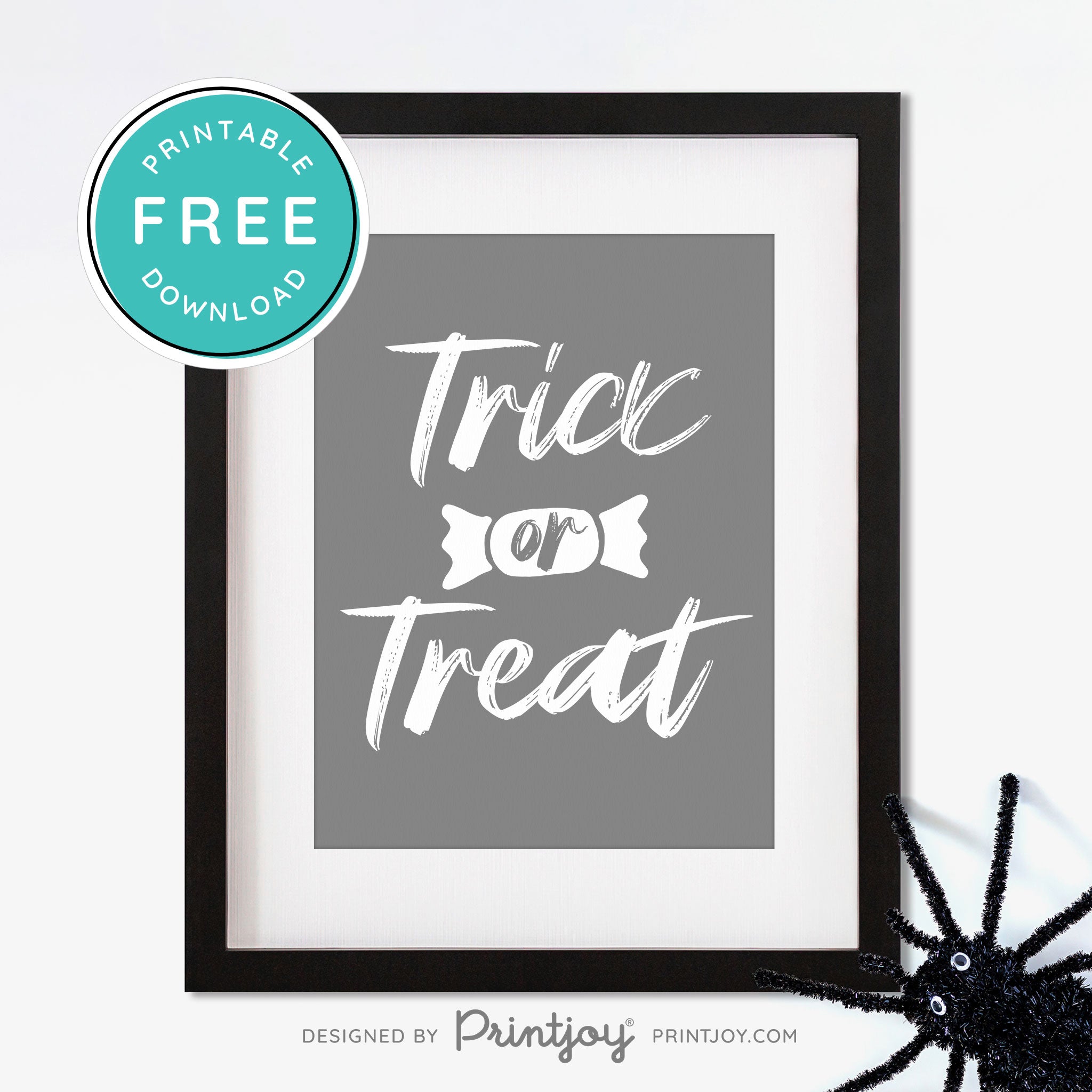 Free Printable Trick Or Treat Candy Halloween Wall Art Decor Download - Printjoy