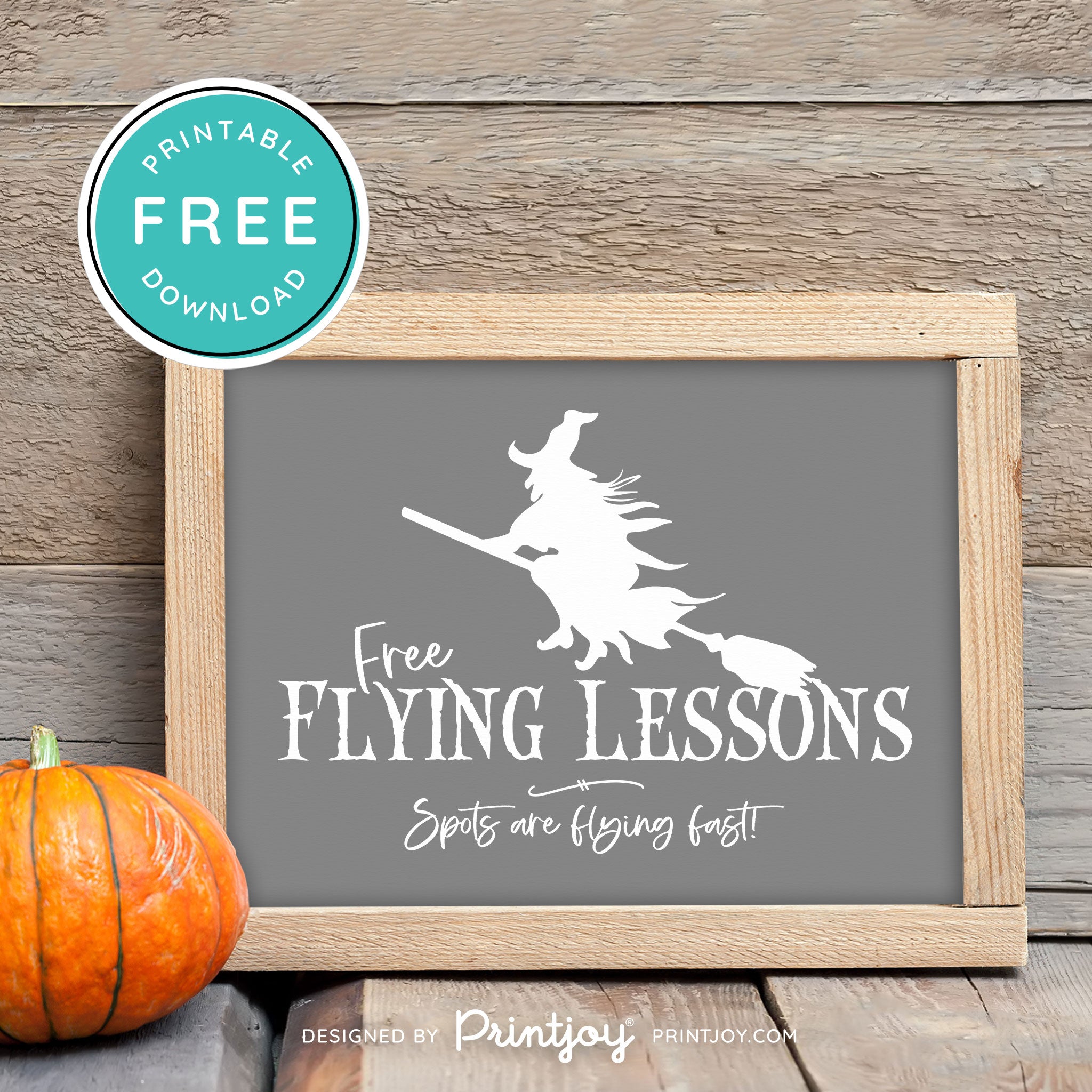 Free Printable Broom Flying Lessons Witch Halloween Wall Art Decor Download - Printjoy