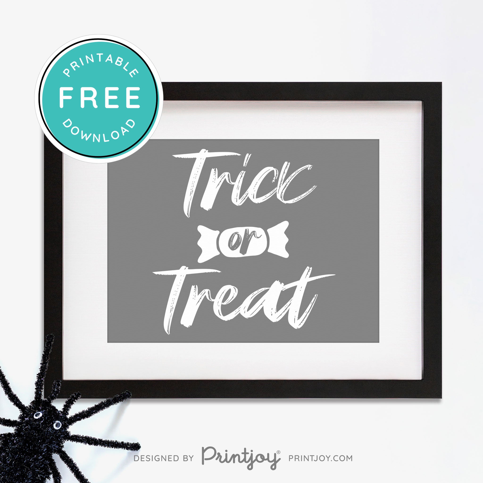 Free Printable Trick Or Treat Candy Halloween Wall Art Decor Download - Printjoy