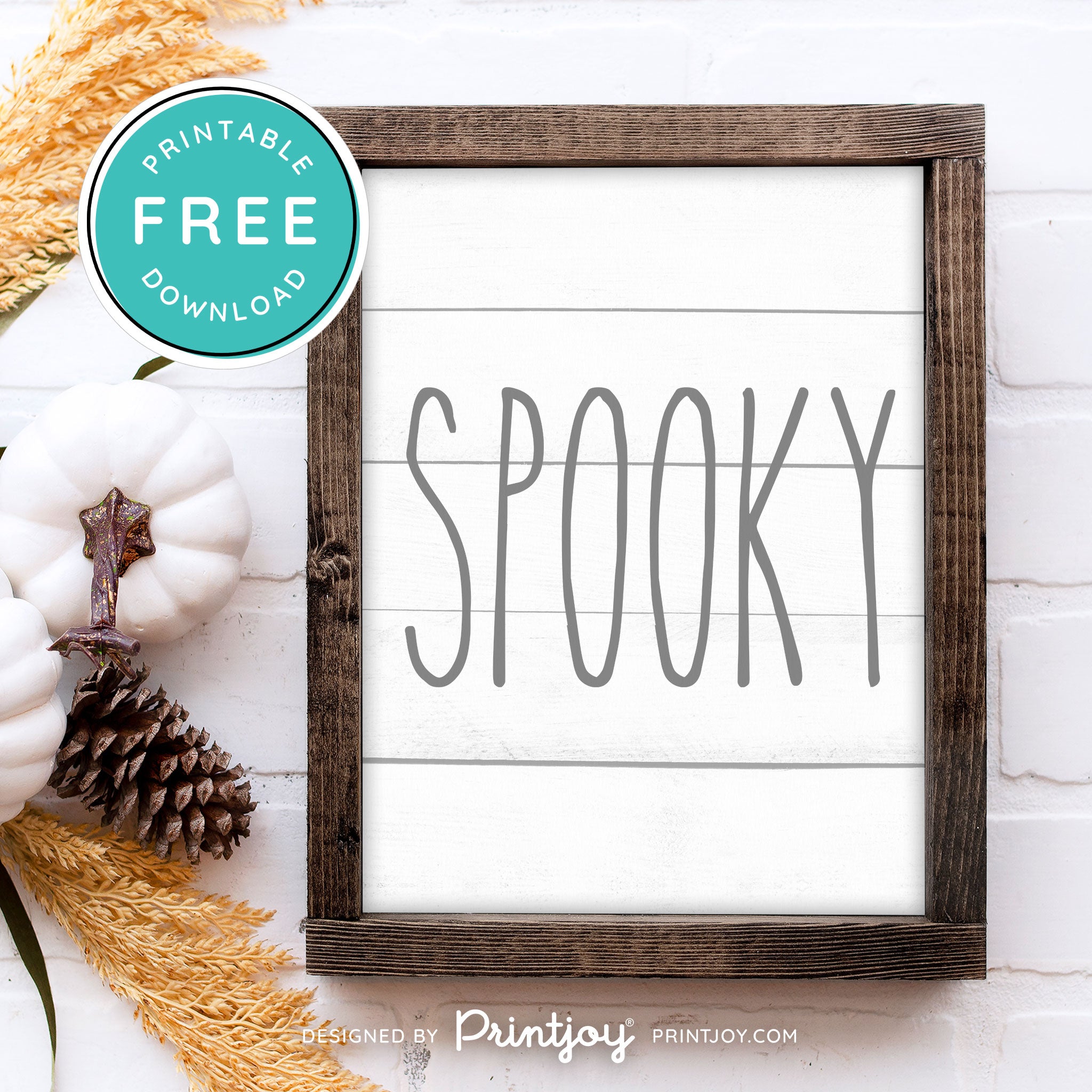 Free Printable Spooky Modern Farmhouse Halloween Wall Art Decor Download - Printjoy