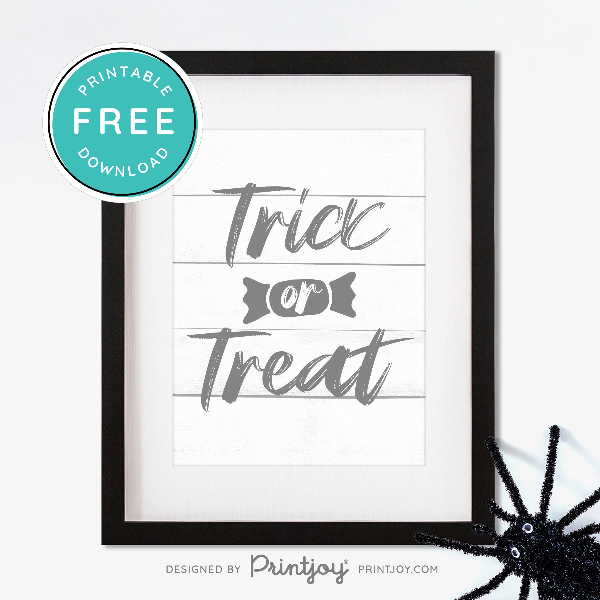 Free Printable Trick Or Treat Candy Halloween Wall Art Decor Download - Printjoy