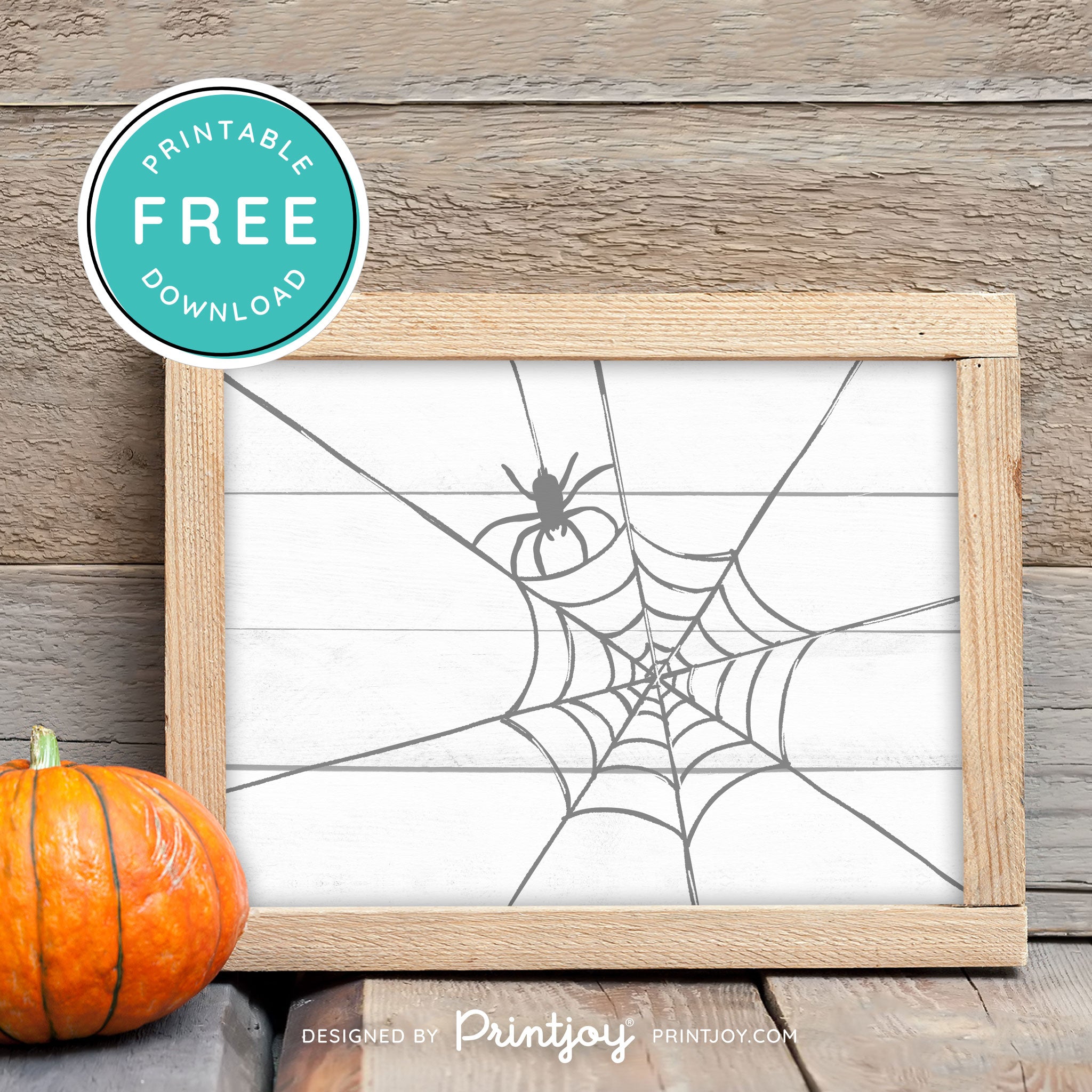 Free Printable Creepy Spider Web Halloween Wall Art Decor Download - Printjoy