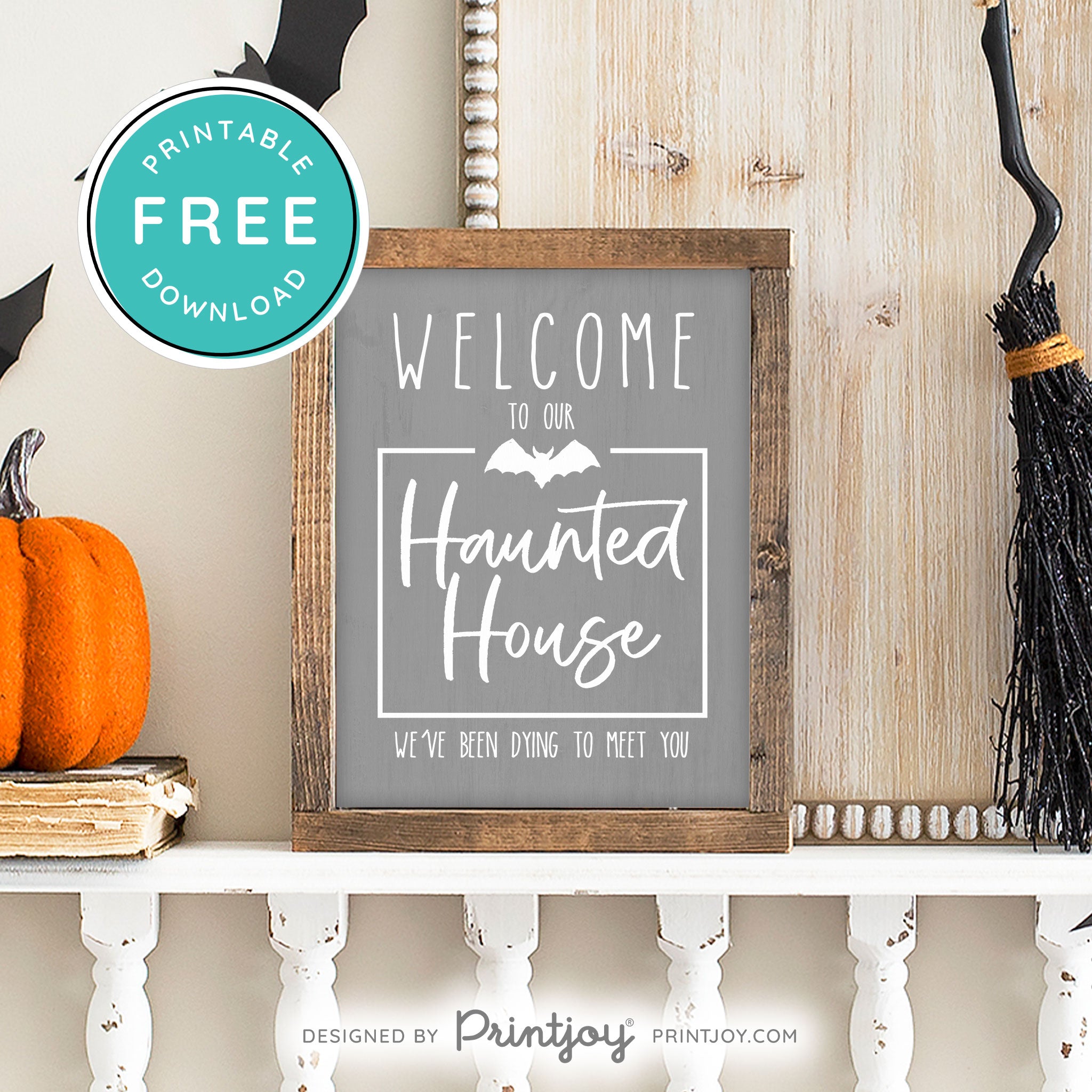 Free Printable Welcome To Our Haunted House Halloween Wall Art Decor Download - Printjoy