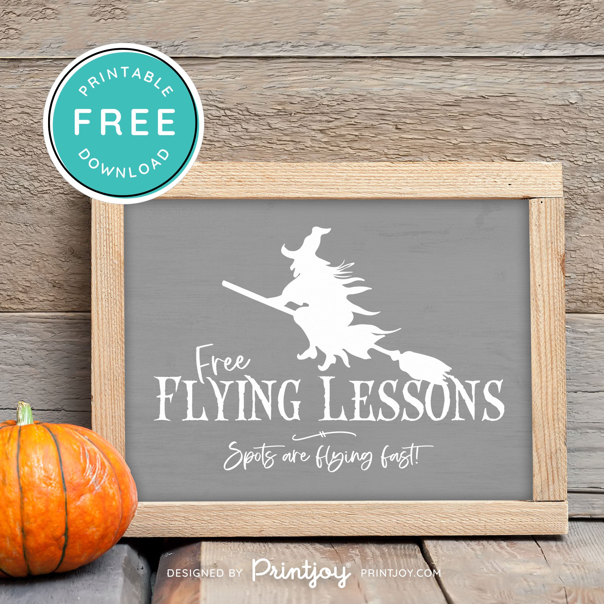 Free Printable Broom Flying Lessons Witch Halloween Wall Art Decor Download - Printjoy