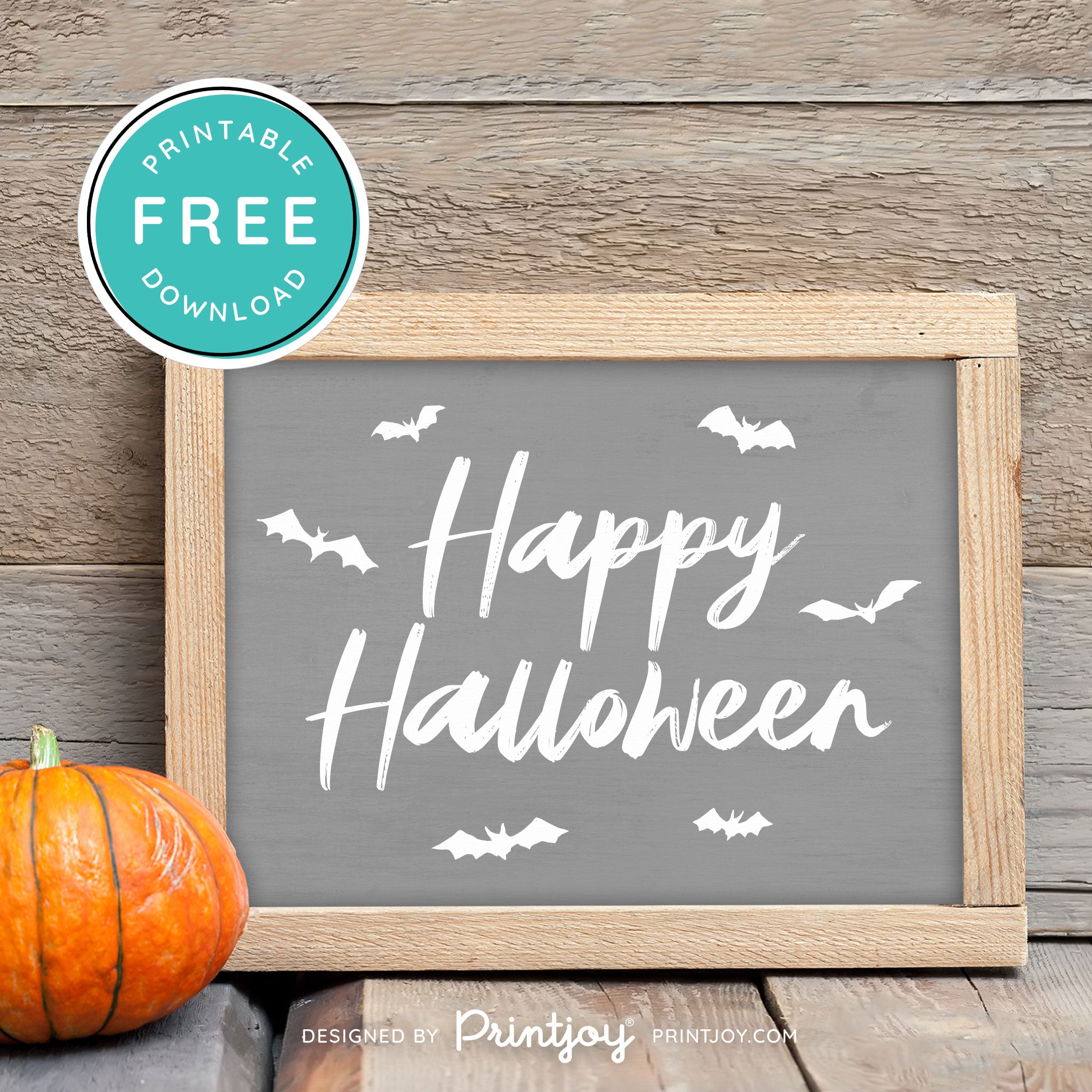 Free Printable Happy Halloween Bats Wall Art Decor Download - Printjoy