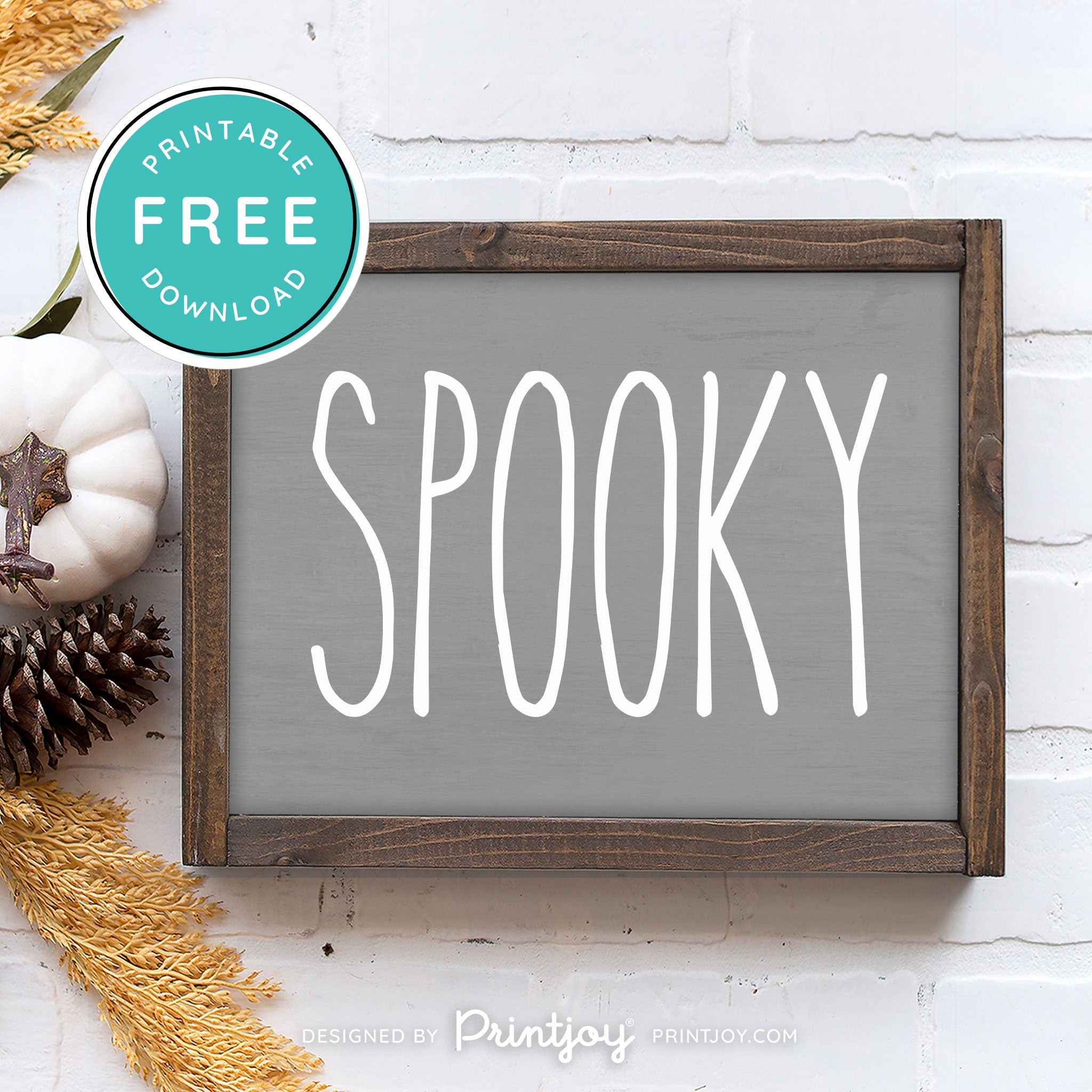 Free Printable Spooky Modern Farmhouse Halloween Wall Art Decor Download - Printjoy