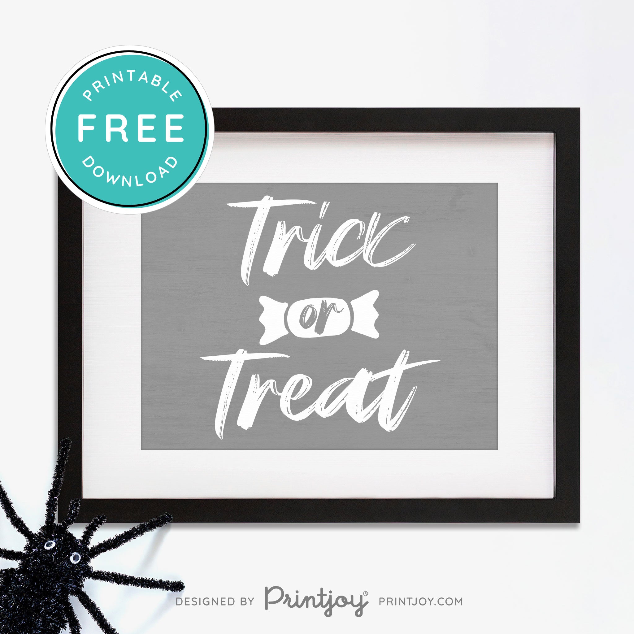 Free Printable Trick Or Treat Candy Halloween Wall Art Decor Download - Printjoy