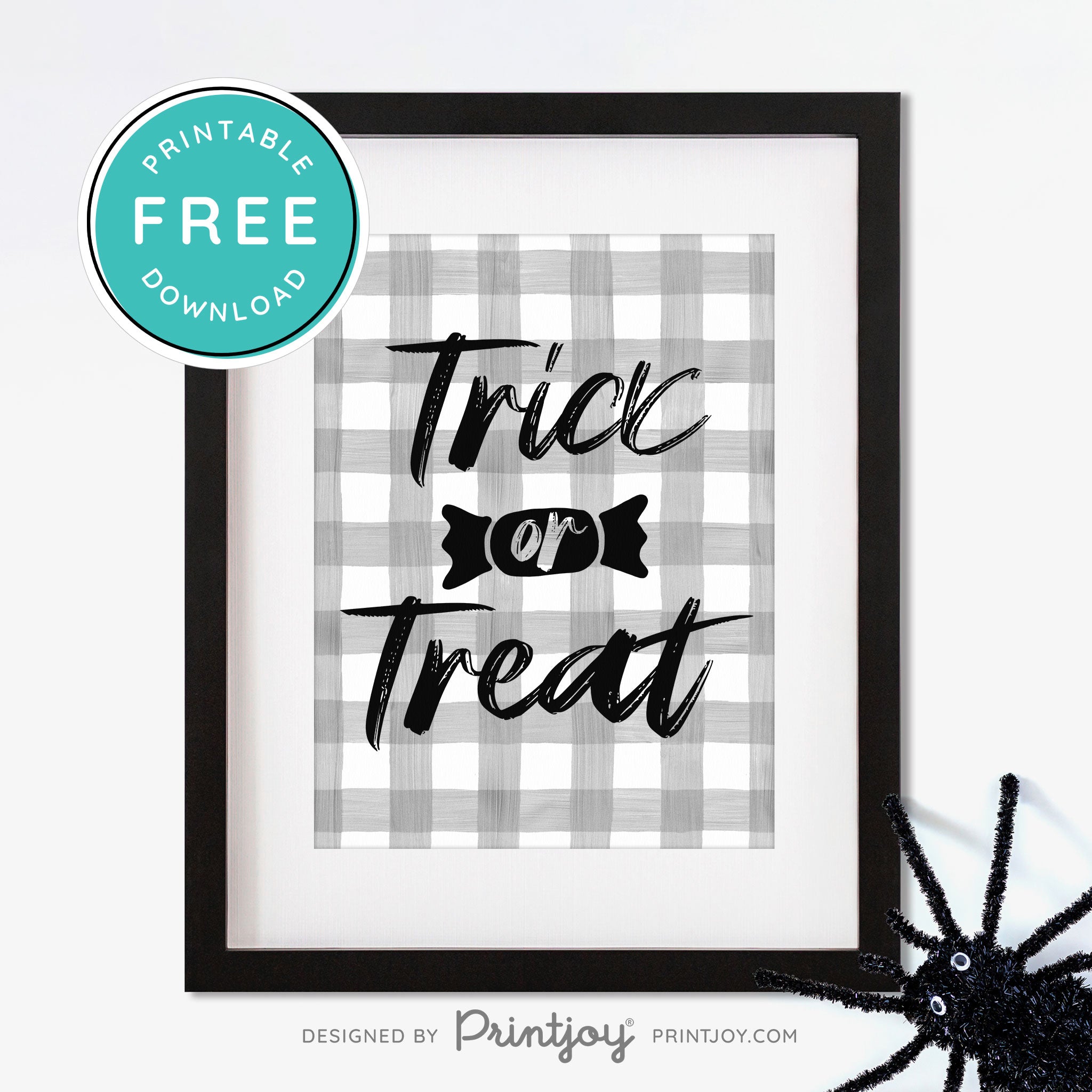 Free Printable Trick Or Treat Candy Halloween Wall Art Decor Download - Printjoy