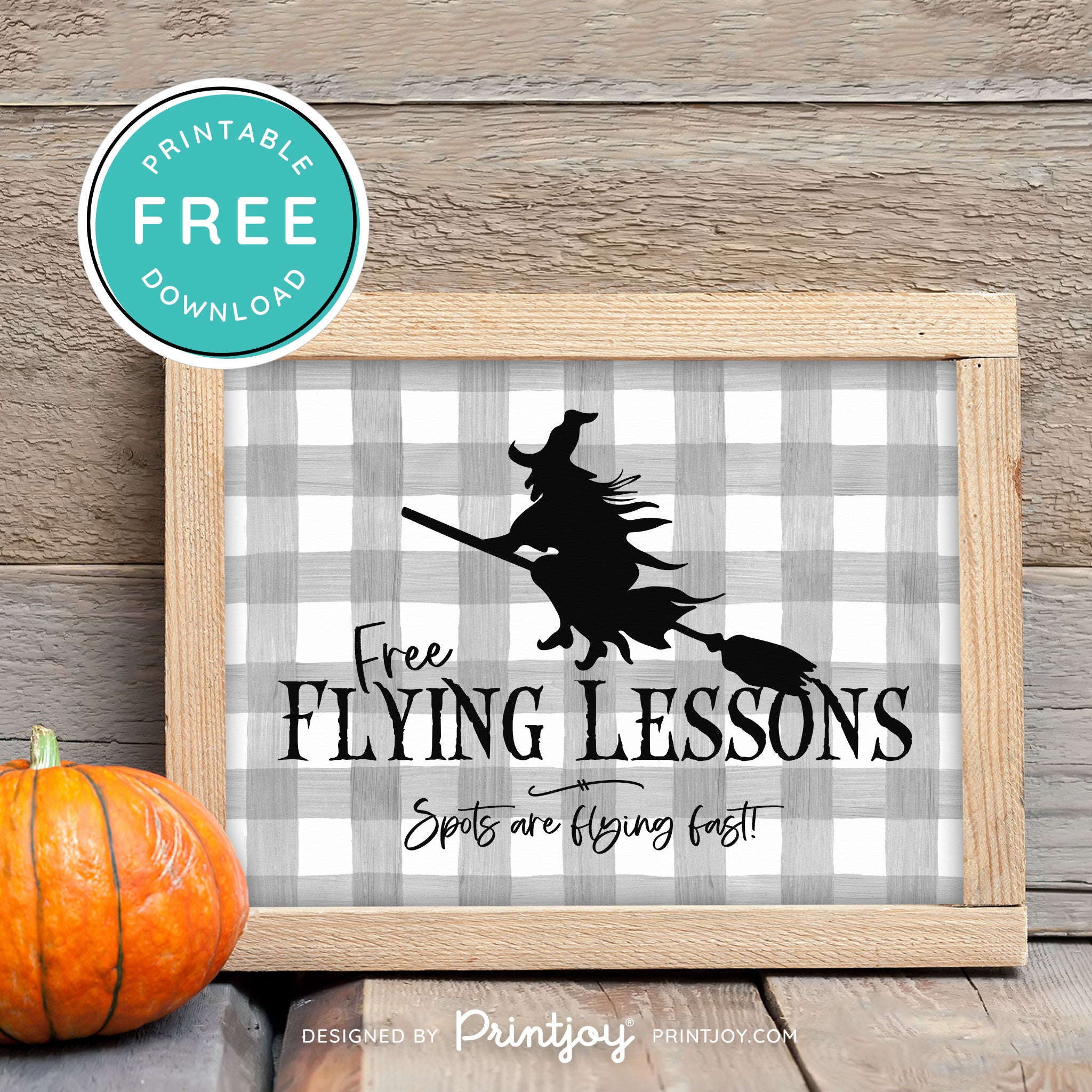 Free Printable Broom Flying Lessons Witch Halloween Wall Art Decor Download - Printjoy