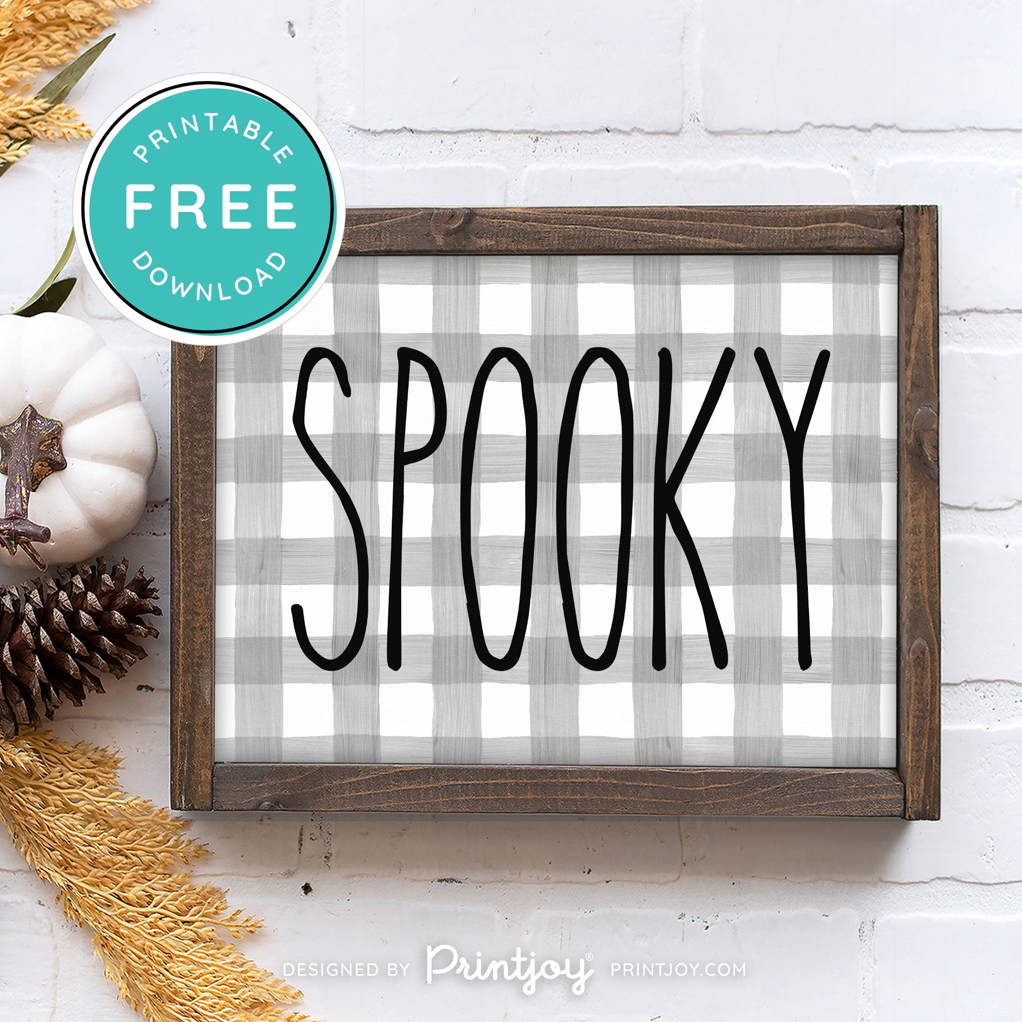 Free Printable Spooky Modern Farmhouse Halloween Wall Art Decor Download - Printjoy