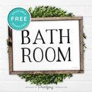 Bathroom Sign Decor • Modern Farmhouse • Wall Art • Free Printable Download - Printjoy